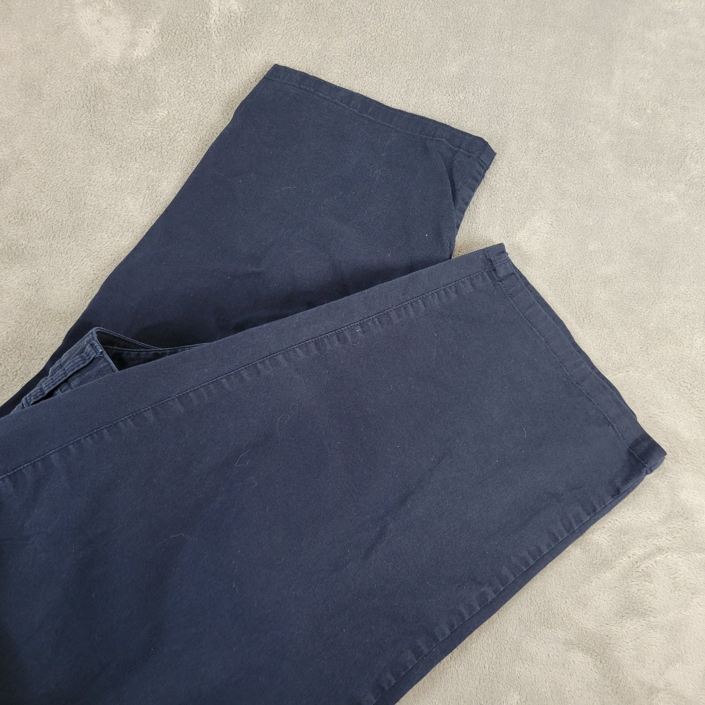 Liz Claiborne 18W Sloane Capri Pants Blue Cotton Blend Crop Pockets BLU14E
