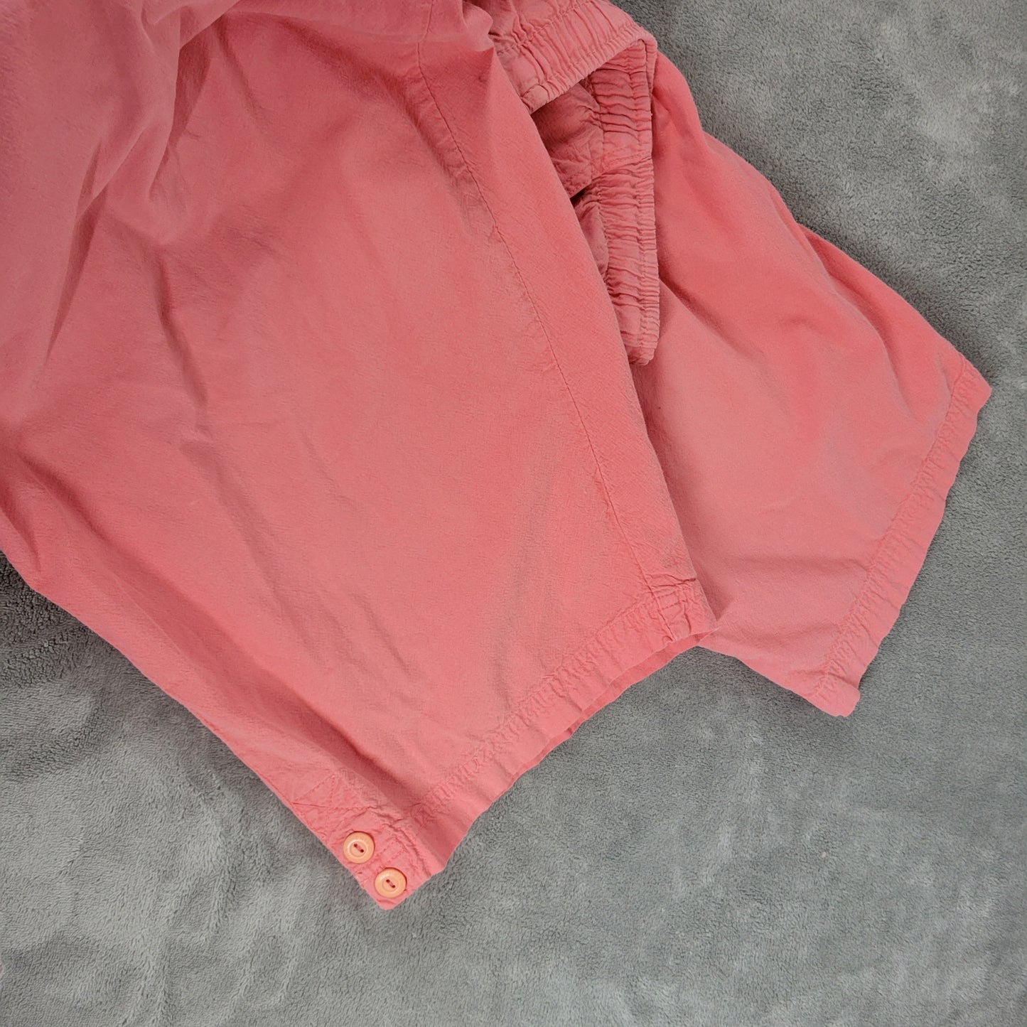 Erika 2X Capri Pants Pink Cotton Pull On Drawstring Elastic Waist Pockets PIN41E