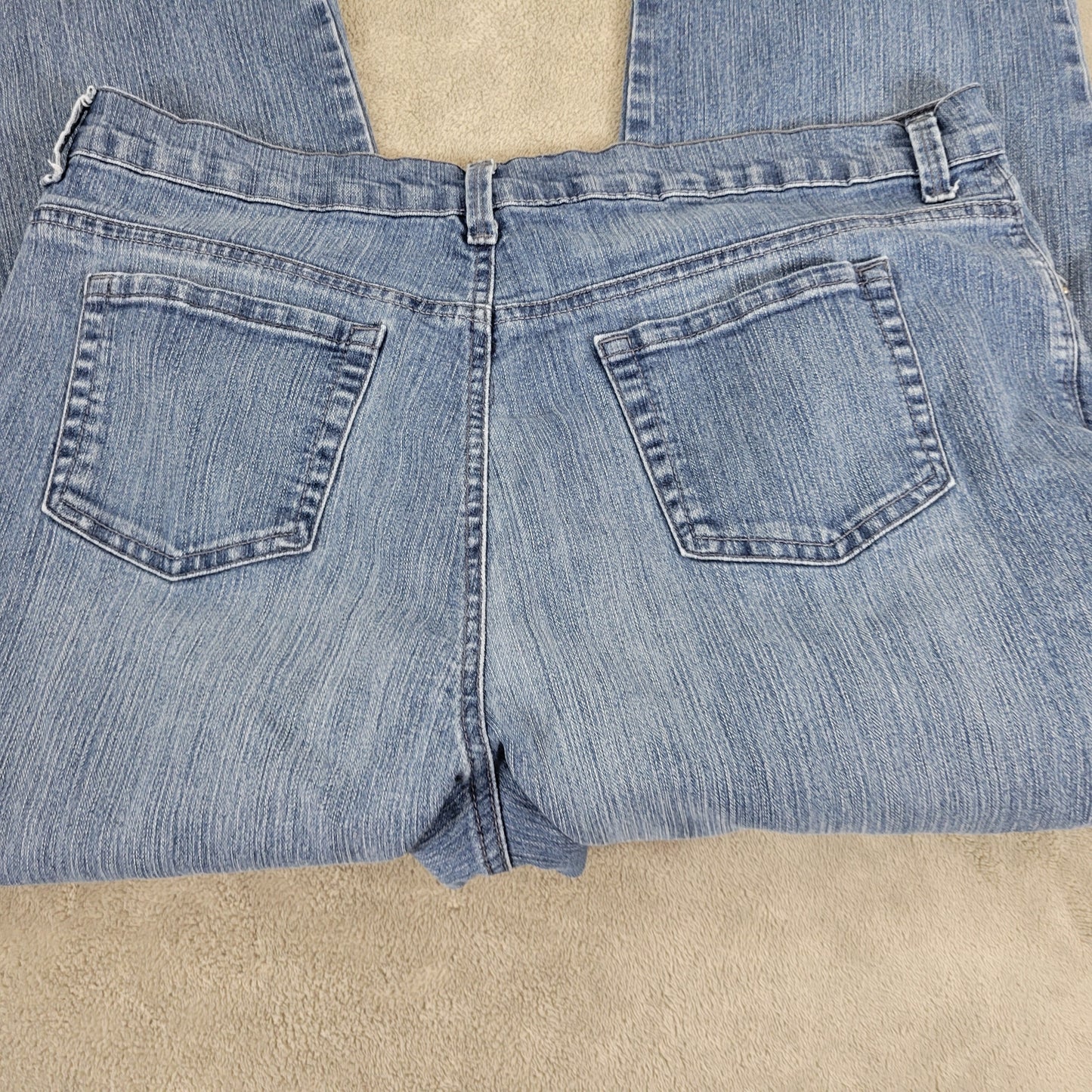 Gloria Vanderbilt 18 Jeans Blue Denim Straight Leg Elastic Waist Stretch SL58E