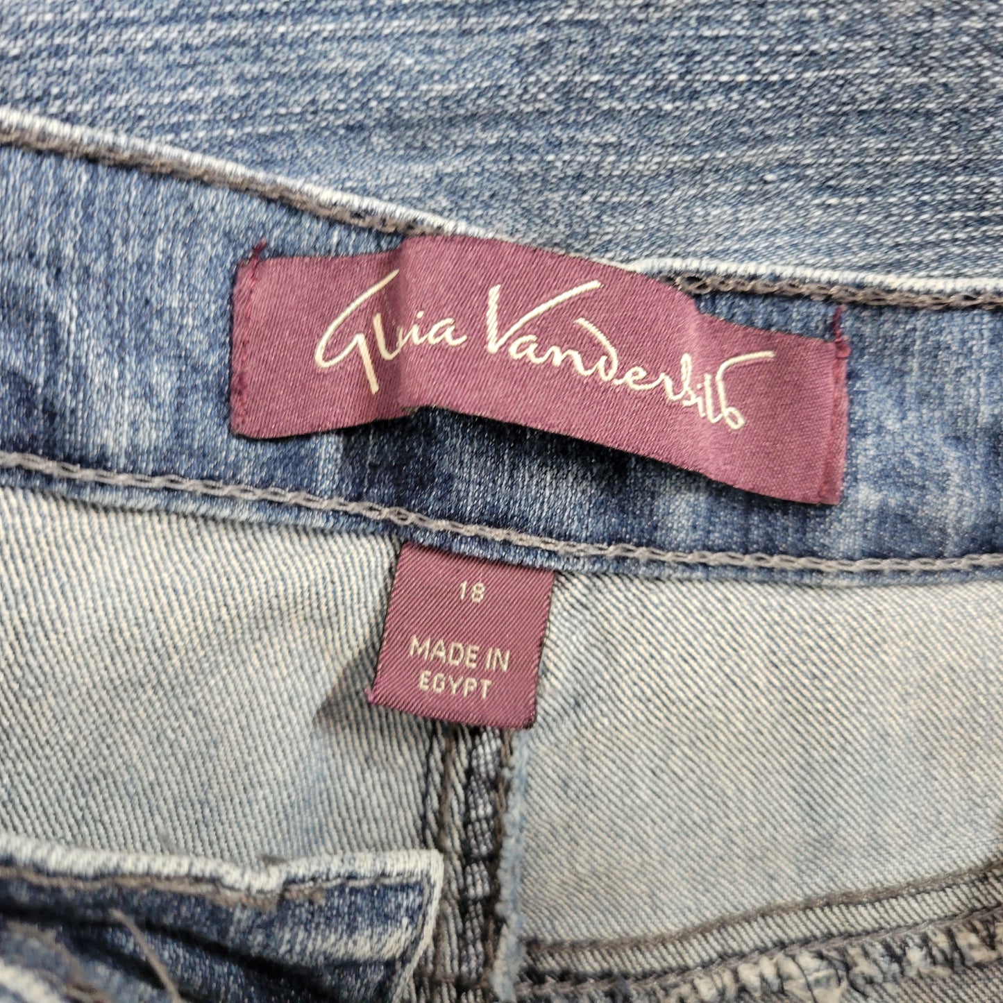 Gloria Vanderbilt 18 Jeans Blue Denim Straight Leg Elastic Waist Stretch SL58E