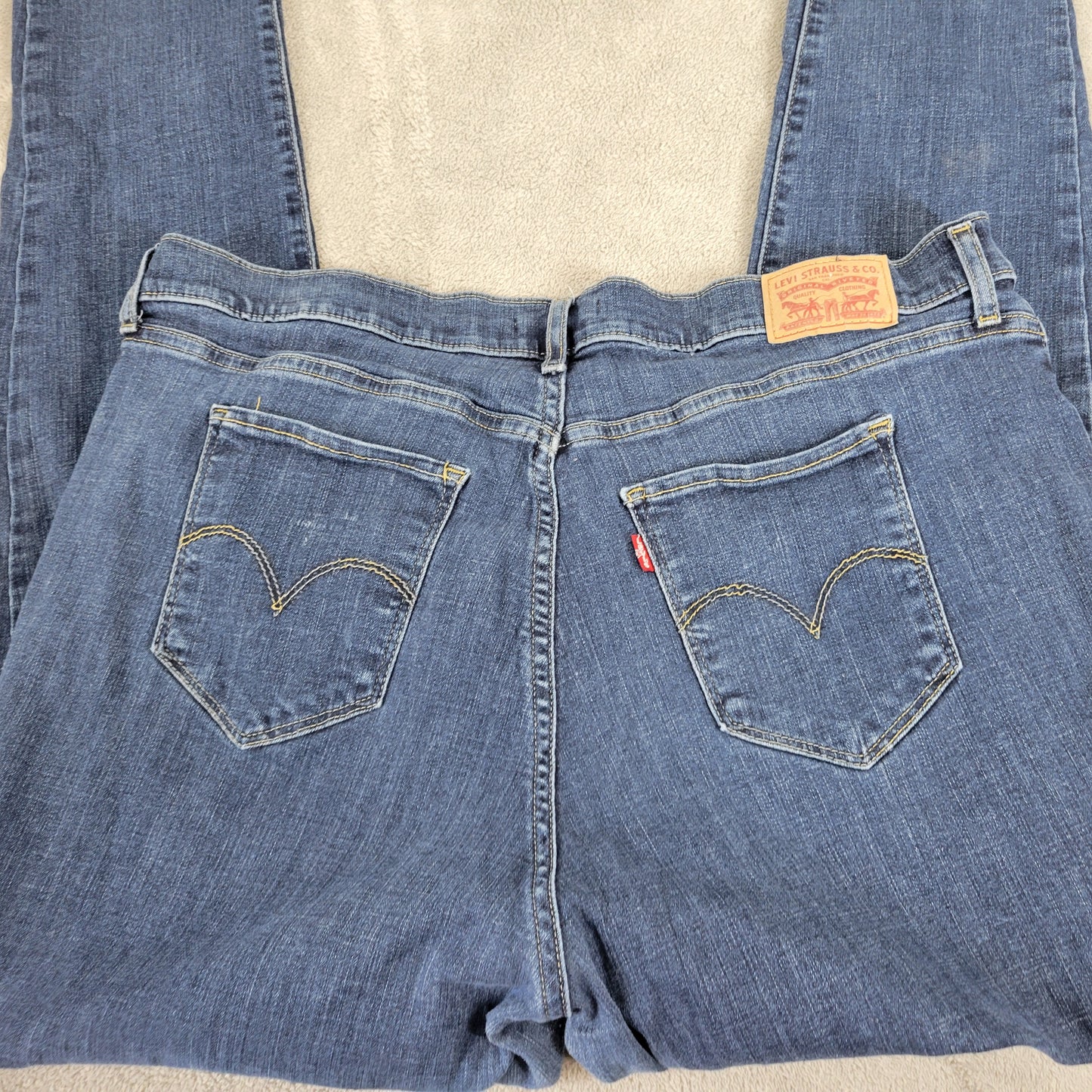 Levi's 711 Skinny Jeans Womens 18W Dark Wash Distressed Blue Denim SKI20E