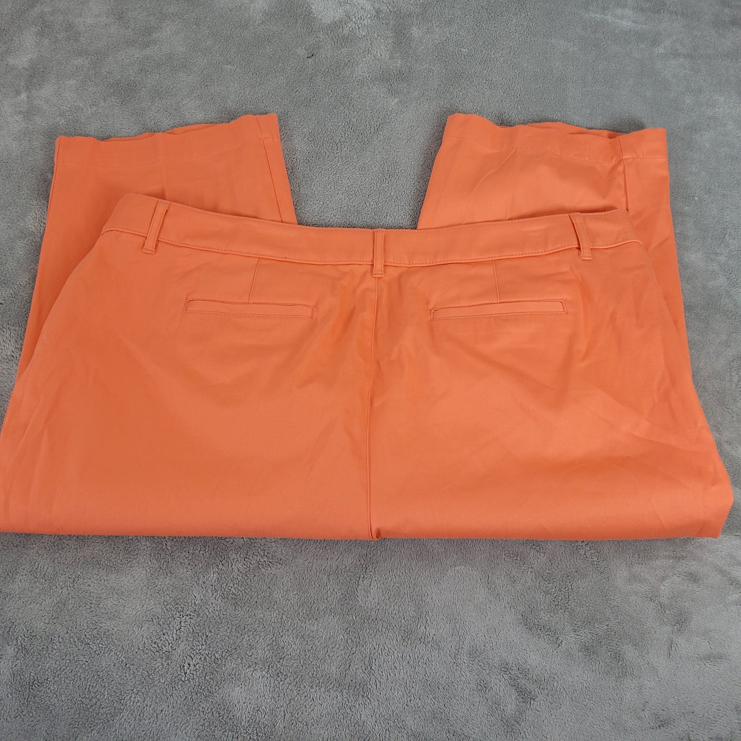 St. John's Bay 24W Capri Pants Orange Cotton Blend Straight Leg Pockets CAP9E