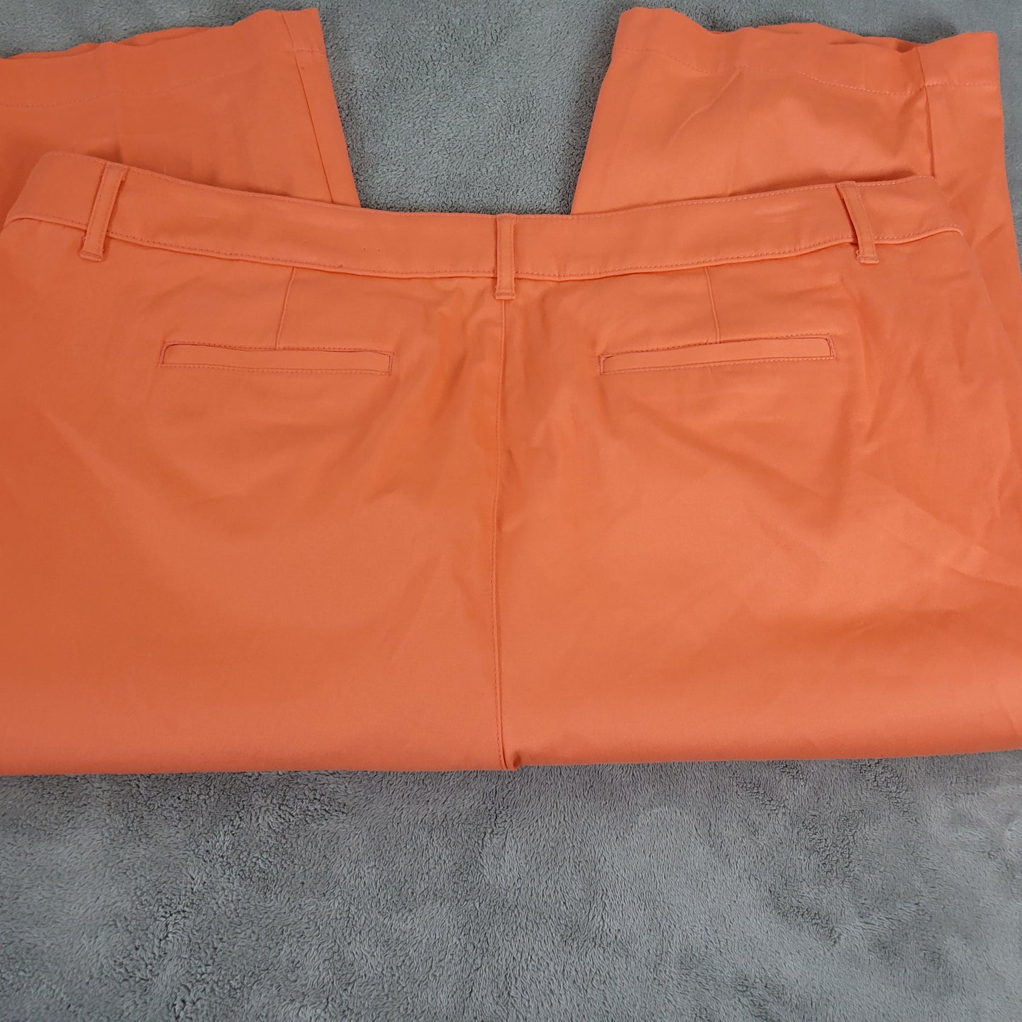 St. John's Bay 24W Capri Pants Orange Cotton Blend Straight Leg Pockets CAP9E