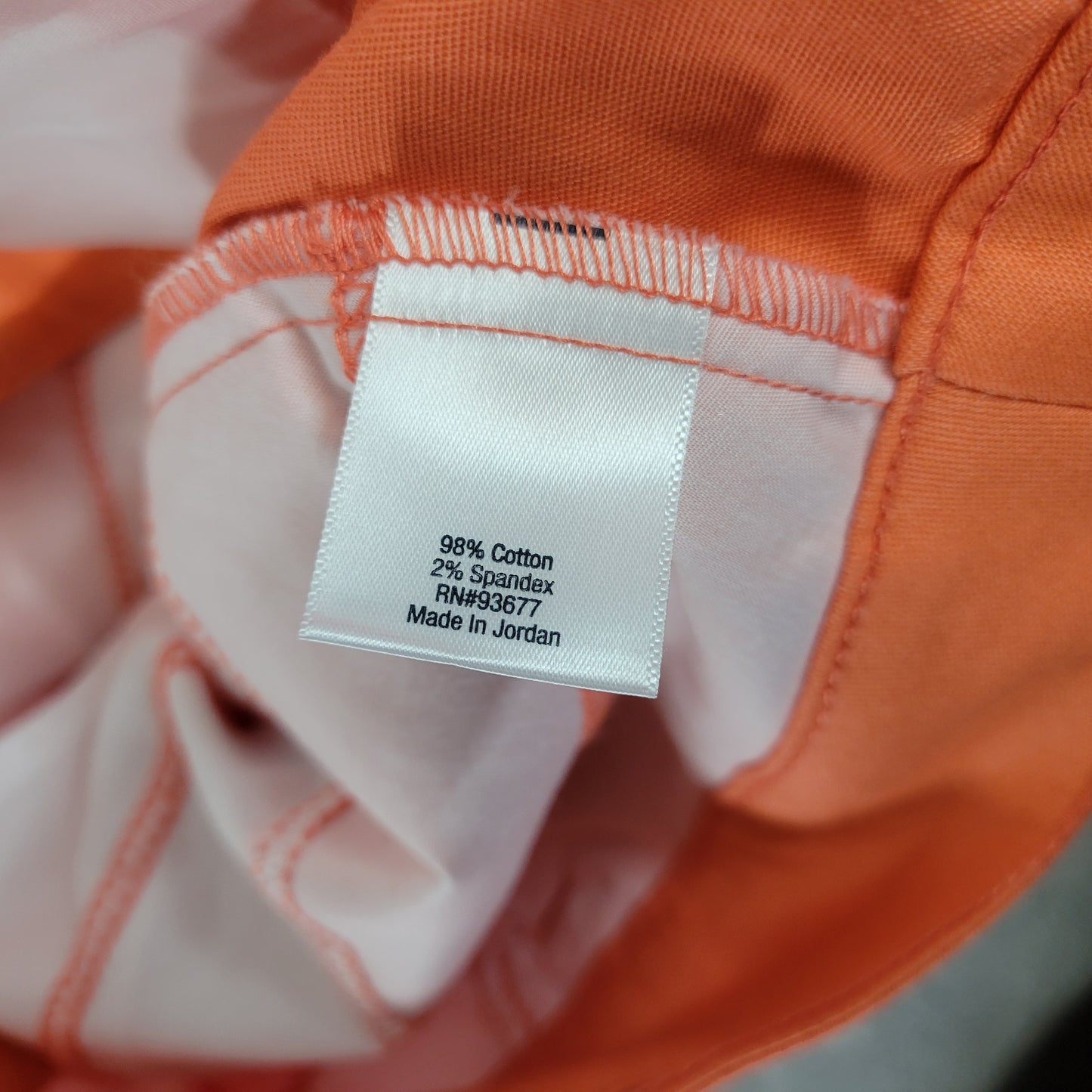 St. John's Bay 24W Capri Pants Orange Cotton Blend Straight Leg Pockets CAP9E