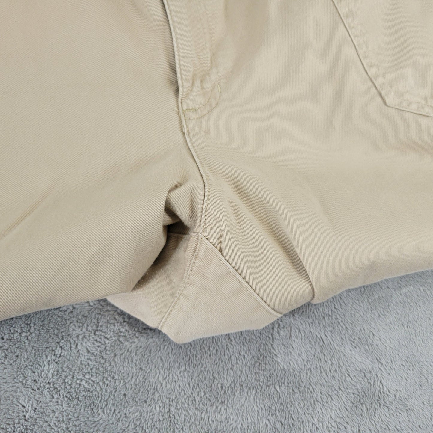 Liz Claiborne 18P Petite Cargo Capri Pants Beige Cotton Straight Leg Zip A28E