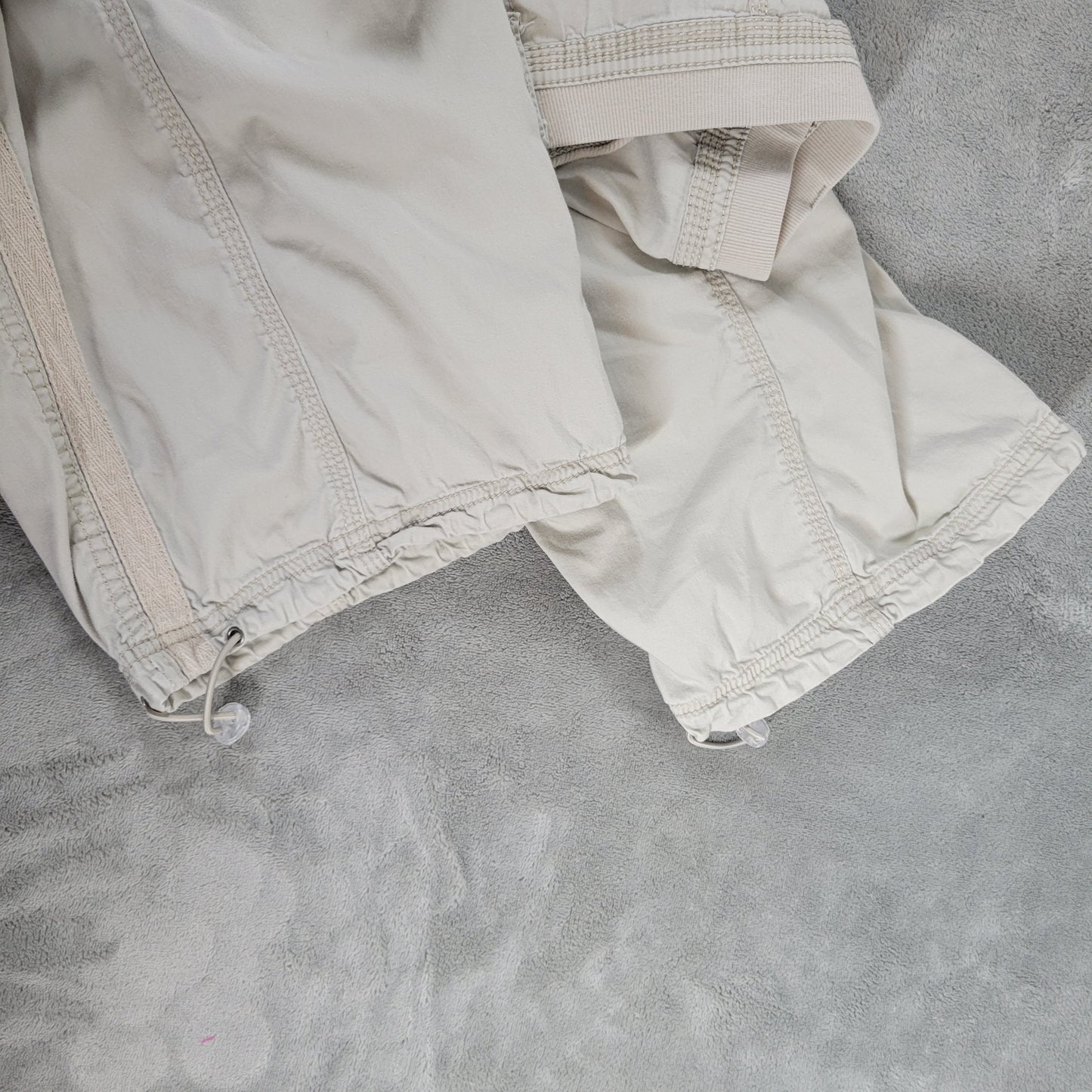Style & Co 20W Cargo Capri Pants Beige Elastic Waist Stretch Pockets Crop D2E