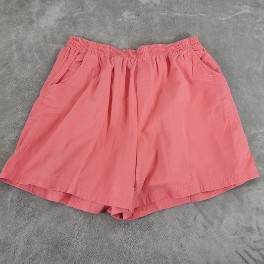Basic Editions Women Plus 1X Pink Chino Shorts Cotton Pull On Pocket PIN38E