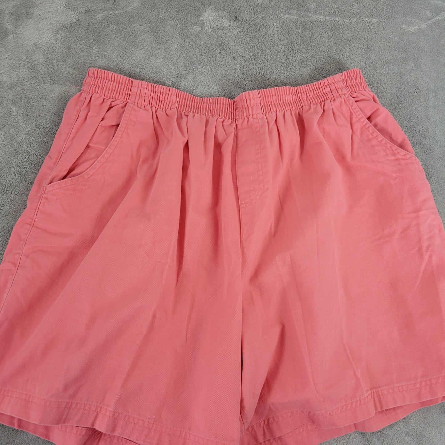 Basic Editions Women Plus 1X Pink Chino Shorts Cotton Pull On Pocket PIN38E
