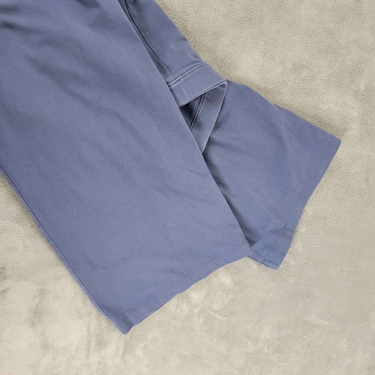 LL Bean XLP Petite Blue Pants Cotton Blend Straight Leg Elastic Waist BLU2XE