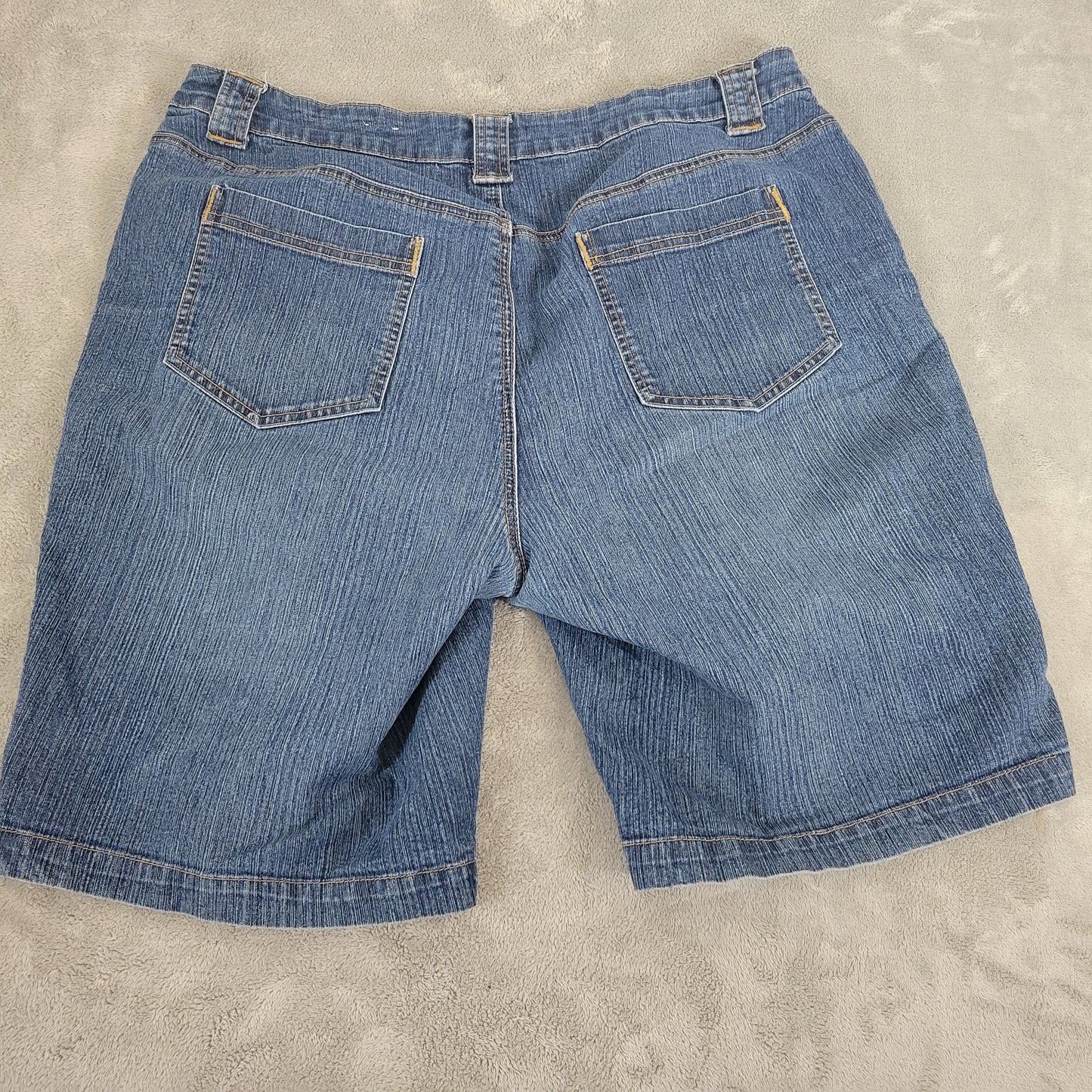 St. John's Bay Denim Shorts 18W Dark Blue Elastic Waist Stretch SHO3E