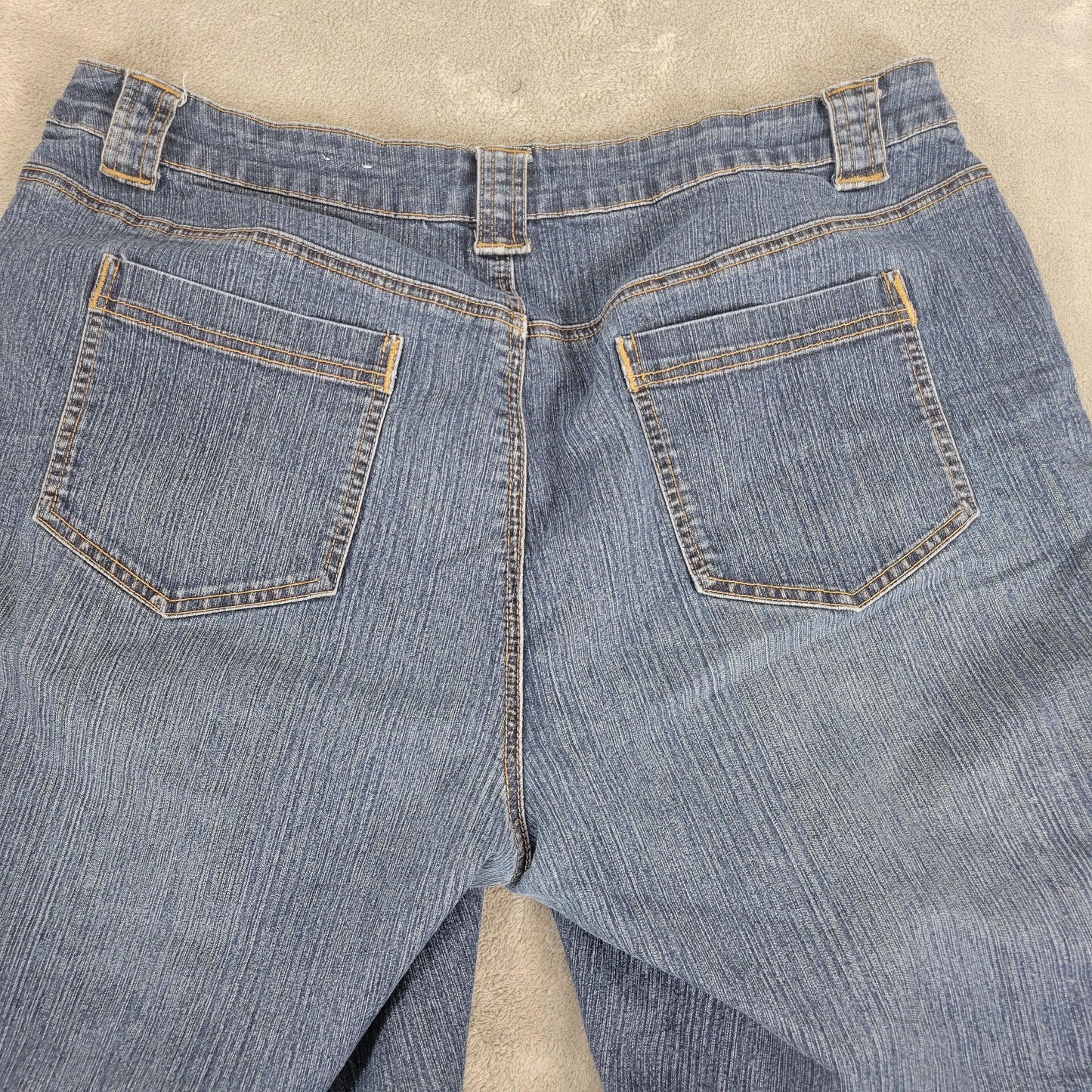 St. John's Bay Denim Shorts 18W Dark Blue Elastic Waist Stretch SHO3E