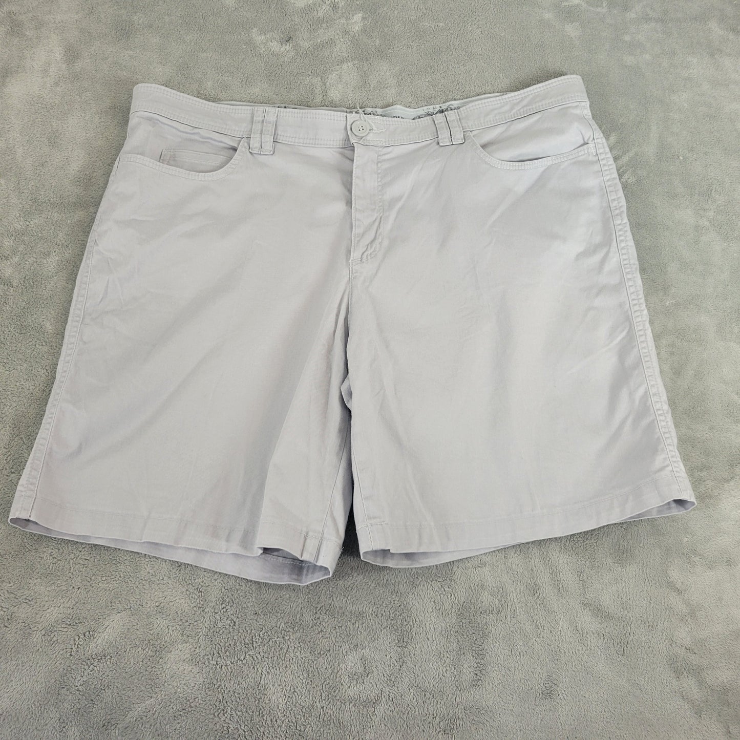Riders by Lee Chino Shorts 18 Gray Cotton Blend Stretch 8" Inseam Pockets GRA30E