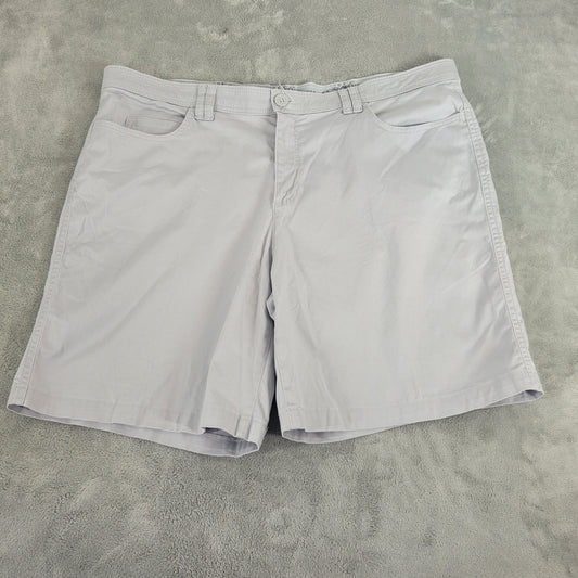 Riders by Lee Chino Shorts 18 Gray Cotton Blend Stretch 8" Inseam Pockets GRA30E