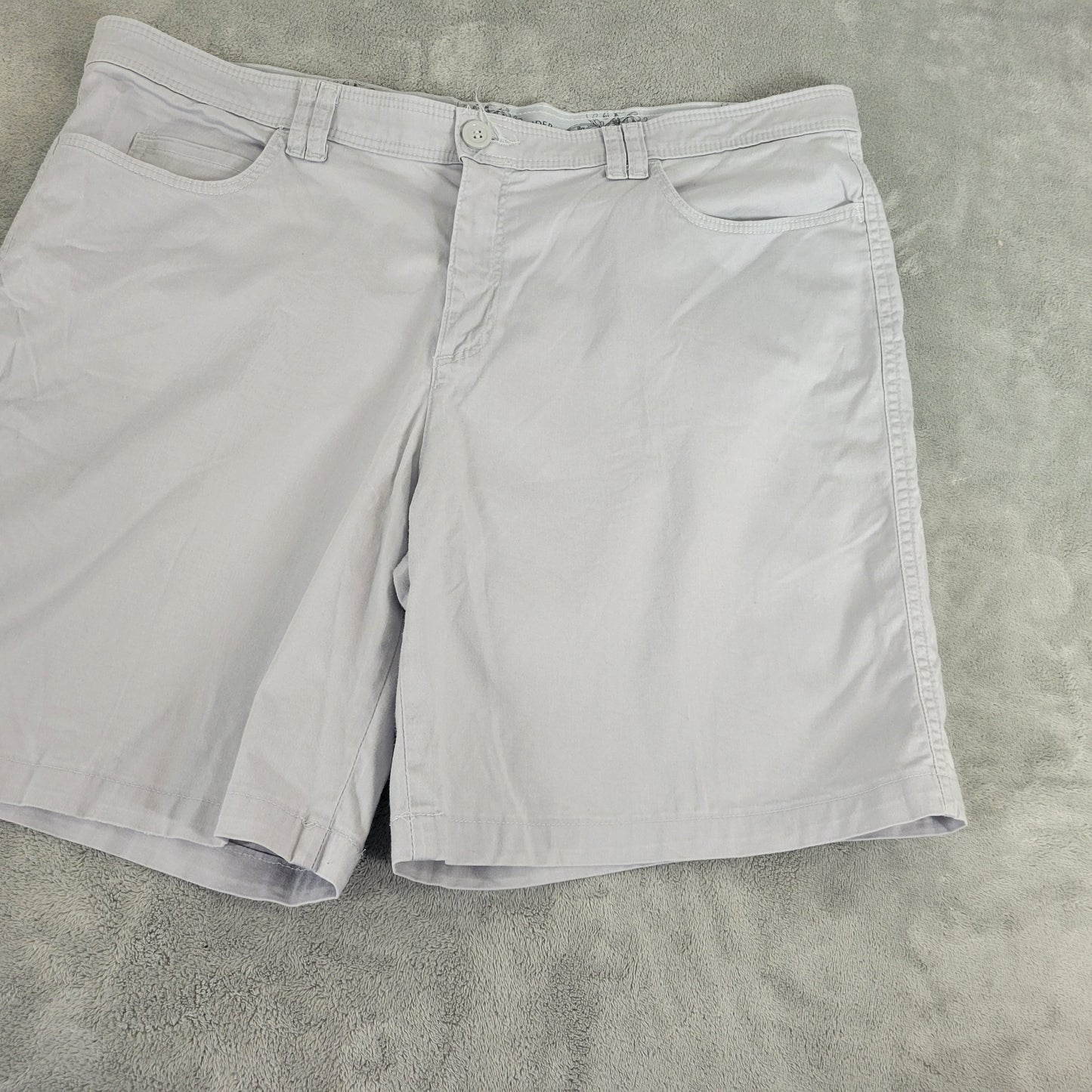 Riders by Lee Chino Shorts 18 Gray Cotton Blend Stretch 8" Inseam Pockets GRA30E