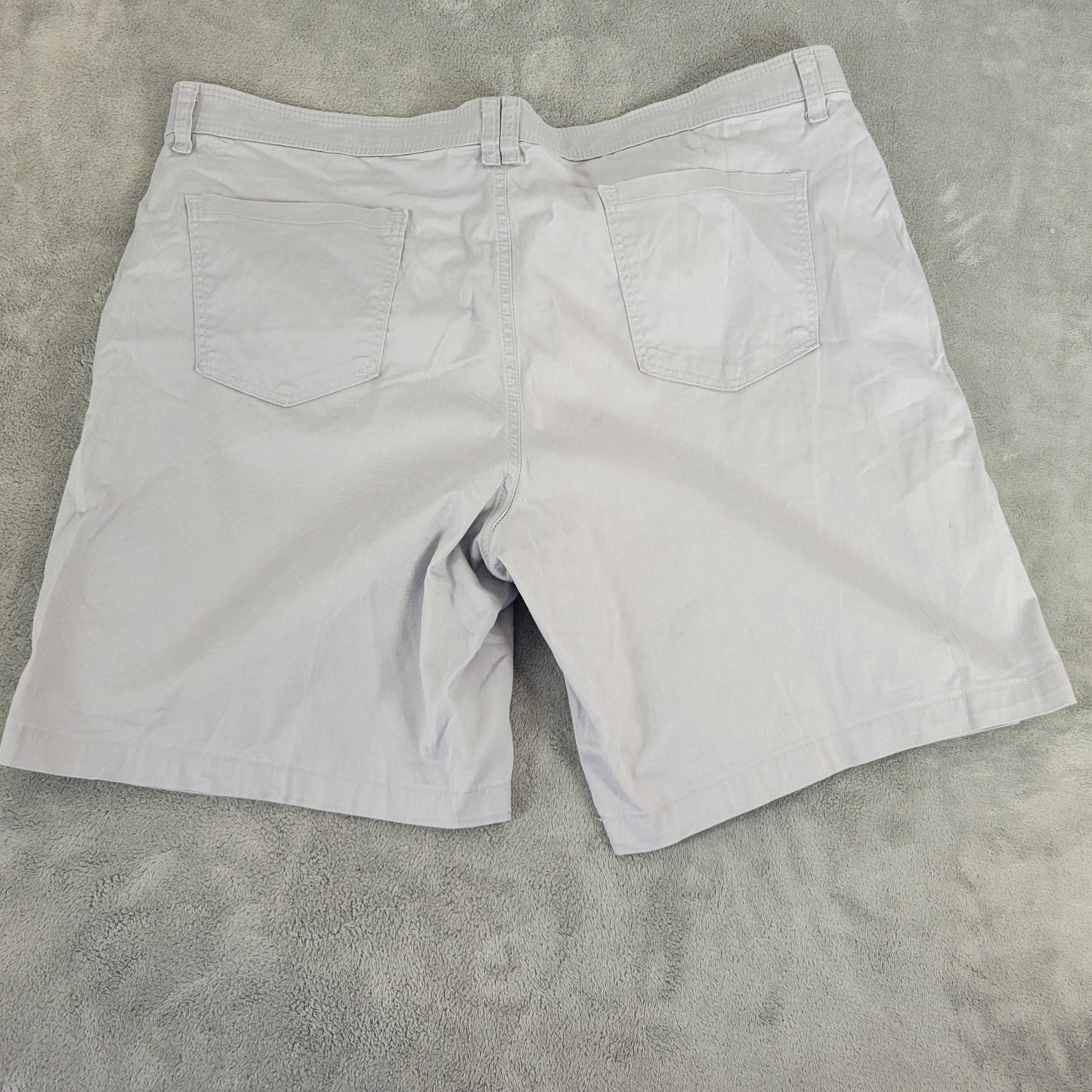 Riders by Lee Chino Shorts 18 Gray Cotton Blend Stretch 8" Inseam Pockets GRA30E