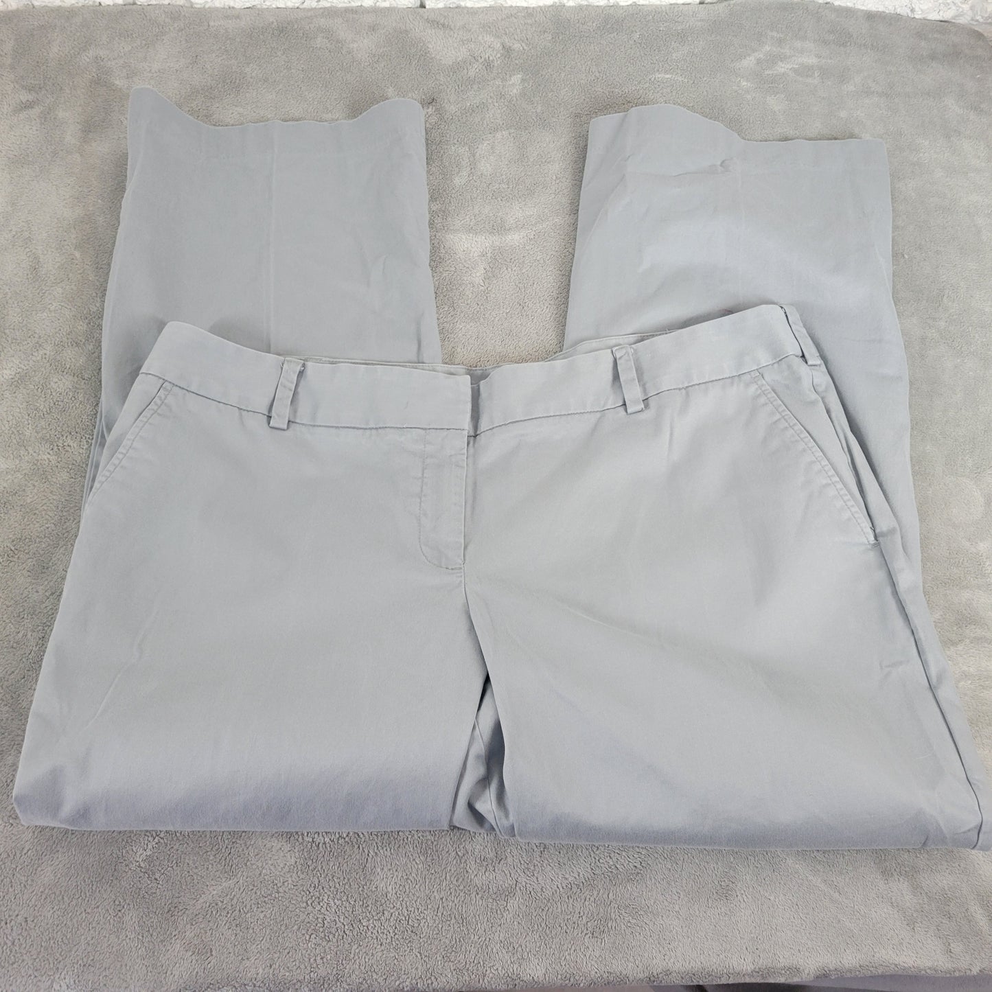 Lands' End Wide Leg Pants 22W Blue Gray Chino Cotton Blend Stretch BLU16XE