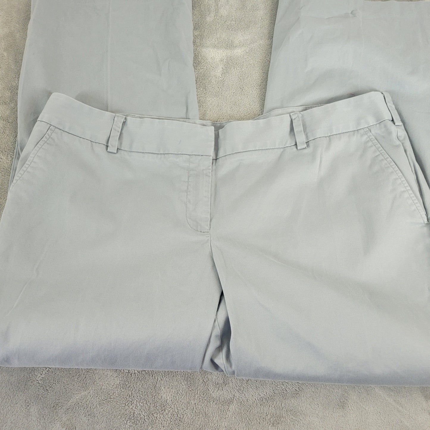 Lands' End Wide Leg Pants 22W Blue Gray Chino Cotton Blend Stretch BLU16XE