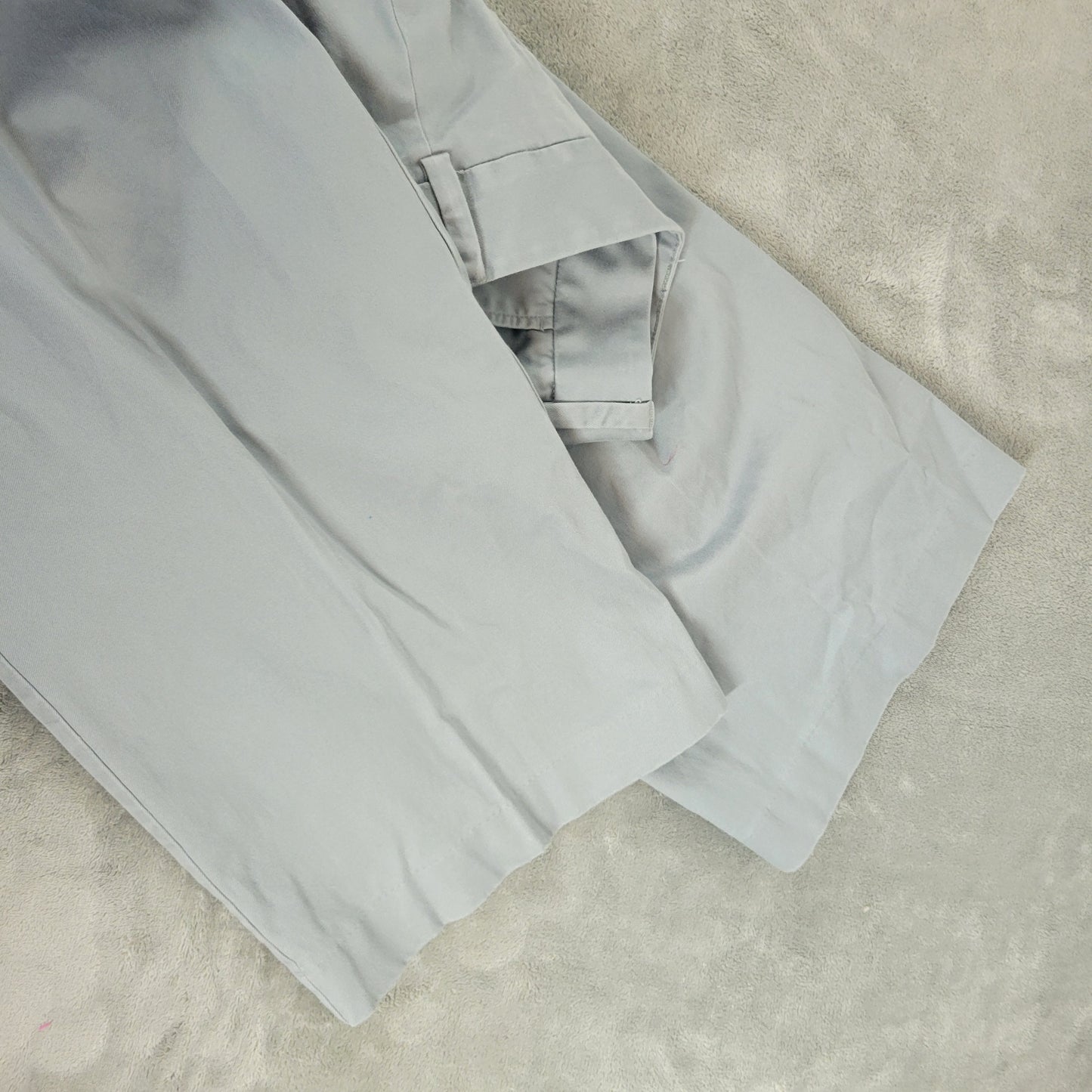 Lands' End Wide Leg Pants 22W Blue Gray Chino Cotton Blend Stretch BLU16XE