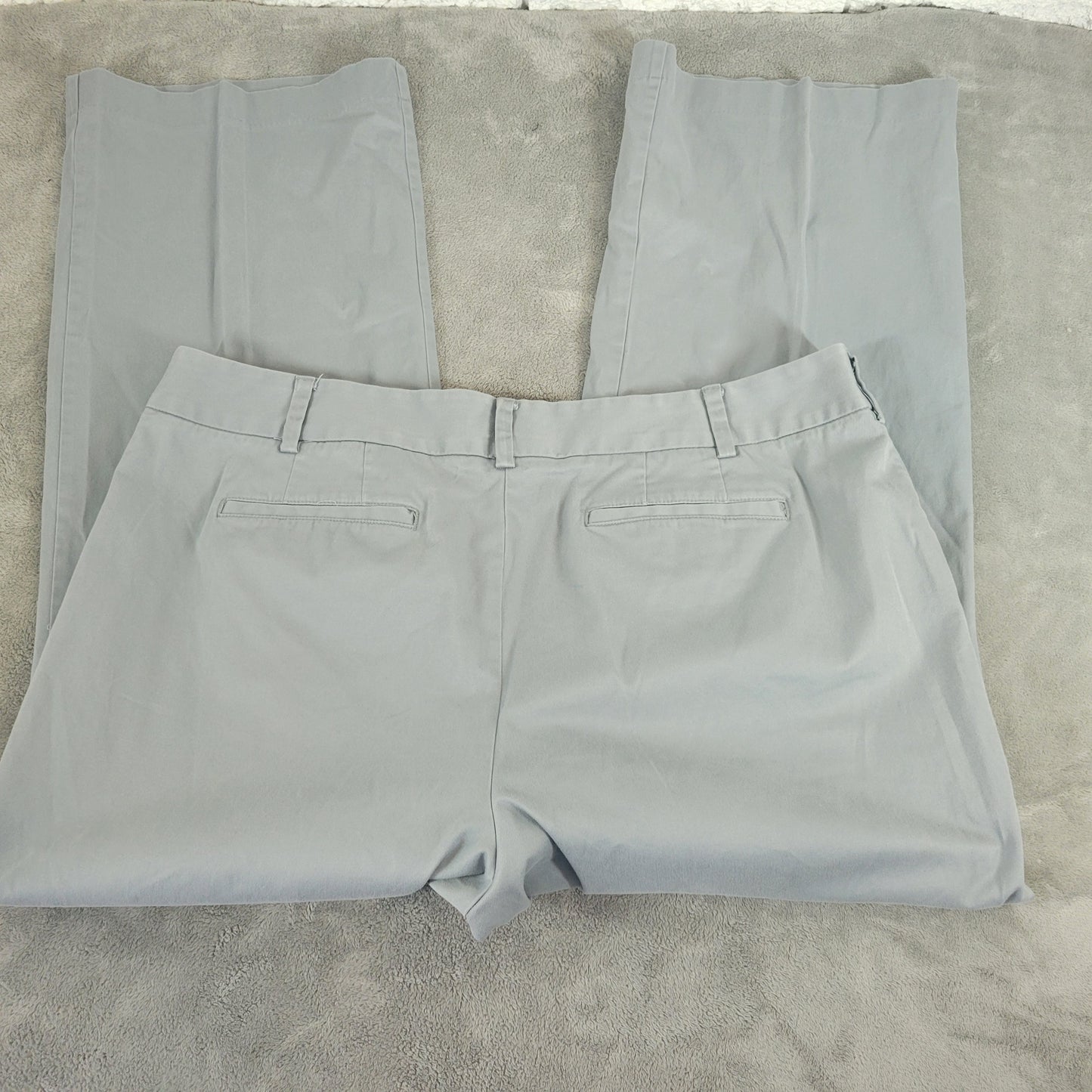 Lands' End Wide Leg Pants 22W Blue Gray Chino Cotton Blend Stretch BLU16XE