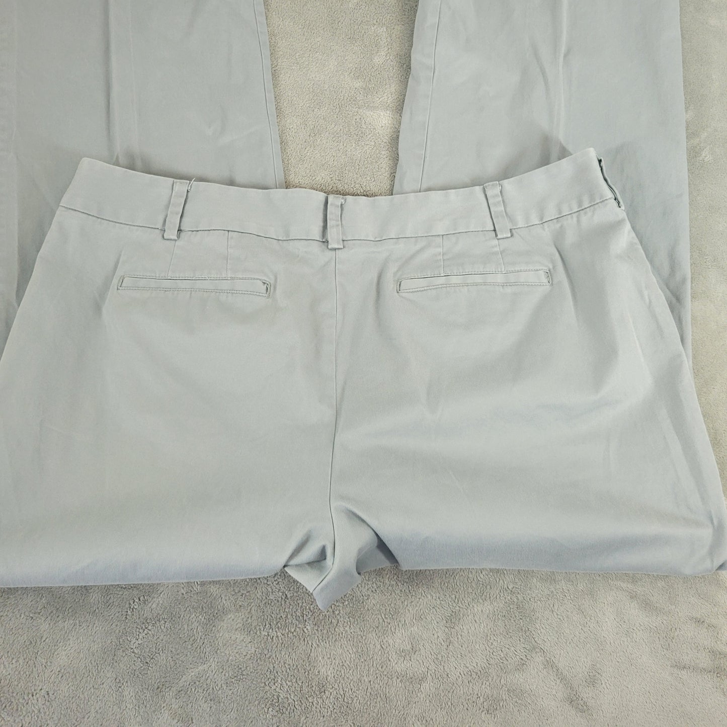 Lands' End Wide Leg Pants 22W Blue Gray Chino Cotton Blend Stretch BLU16XE