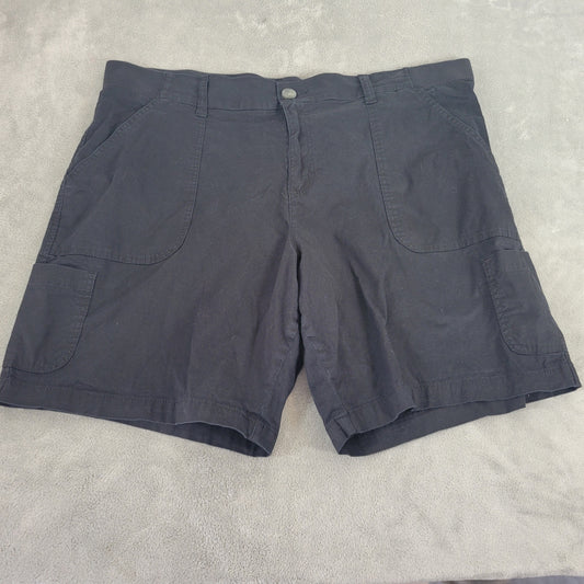 Lee Relaxed Fit Chino Shorts Black 20W Mid Rise 8" Inseam Cotton Blend BLA47E