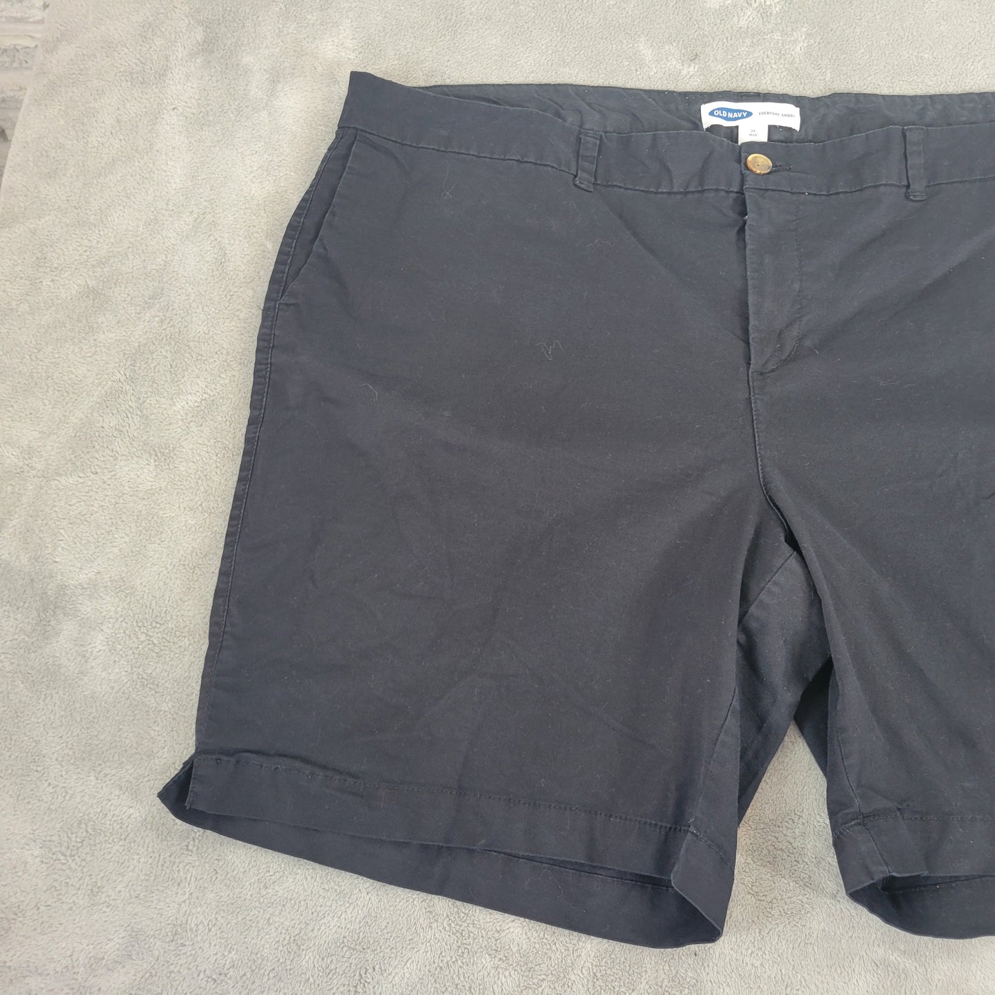 Old Navy Everyday Shorts 24 Black Cotton Blend Stretch 12.5" Inseam BLA45E