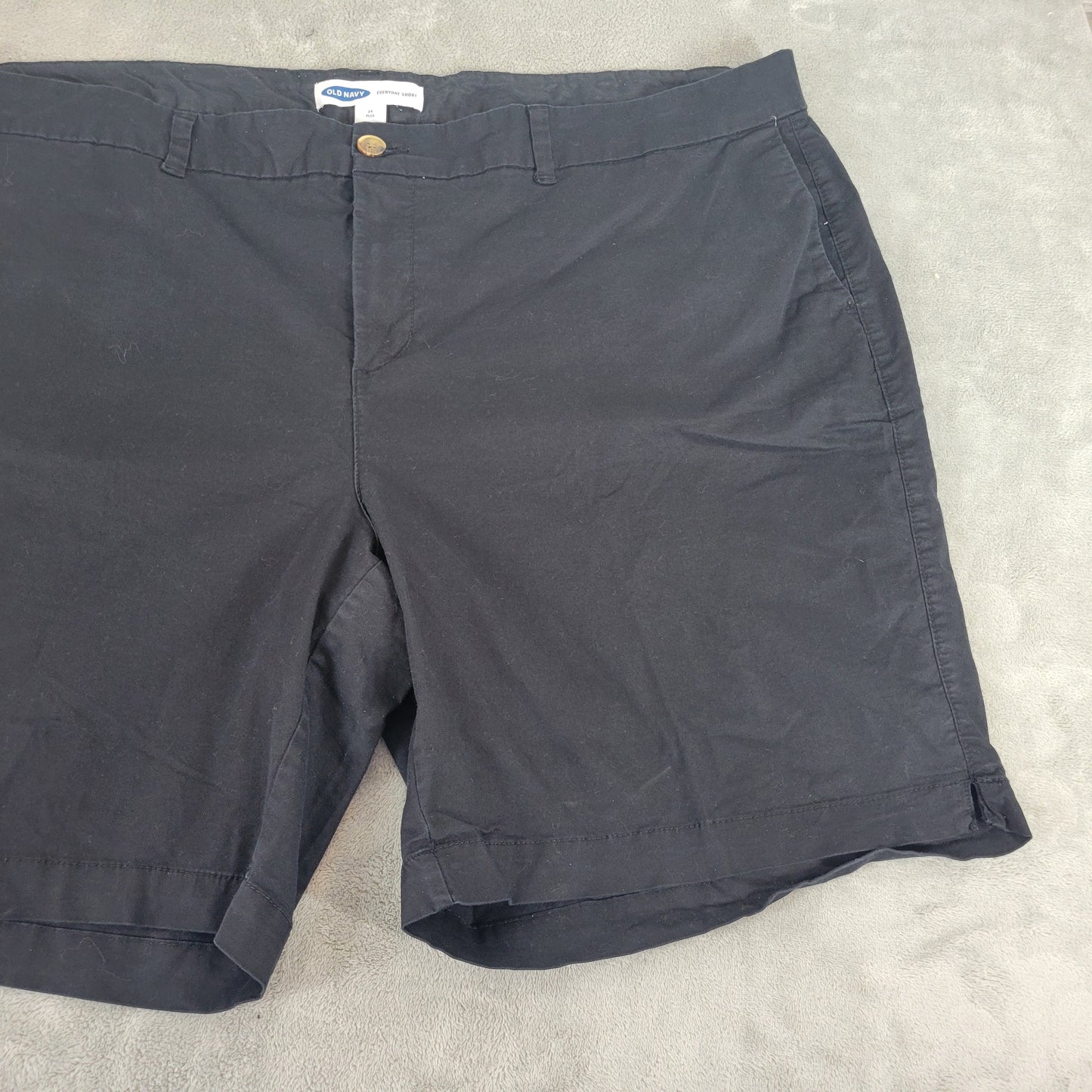 Old Navy Everyday Shorts 24 Black Cotton Blend Stretch 12.5" Inseam BLA45E