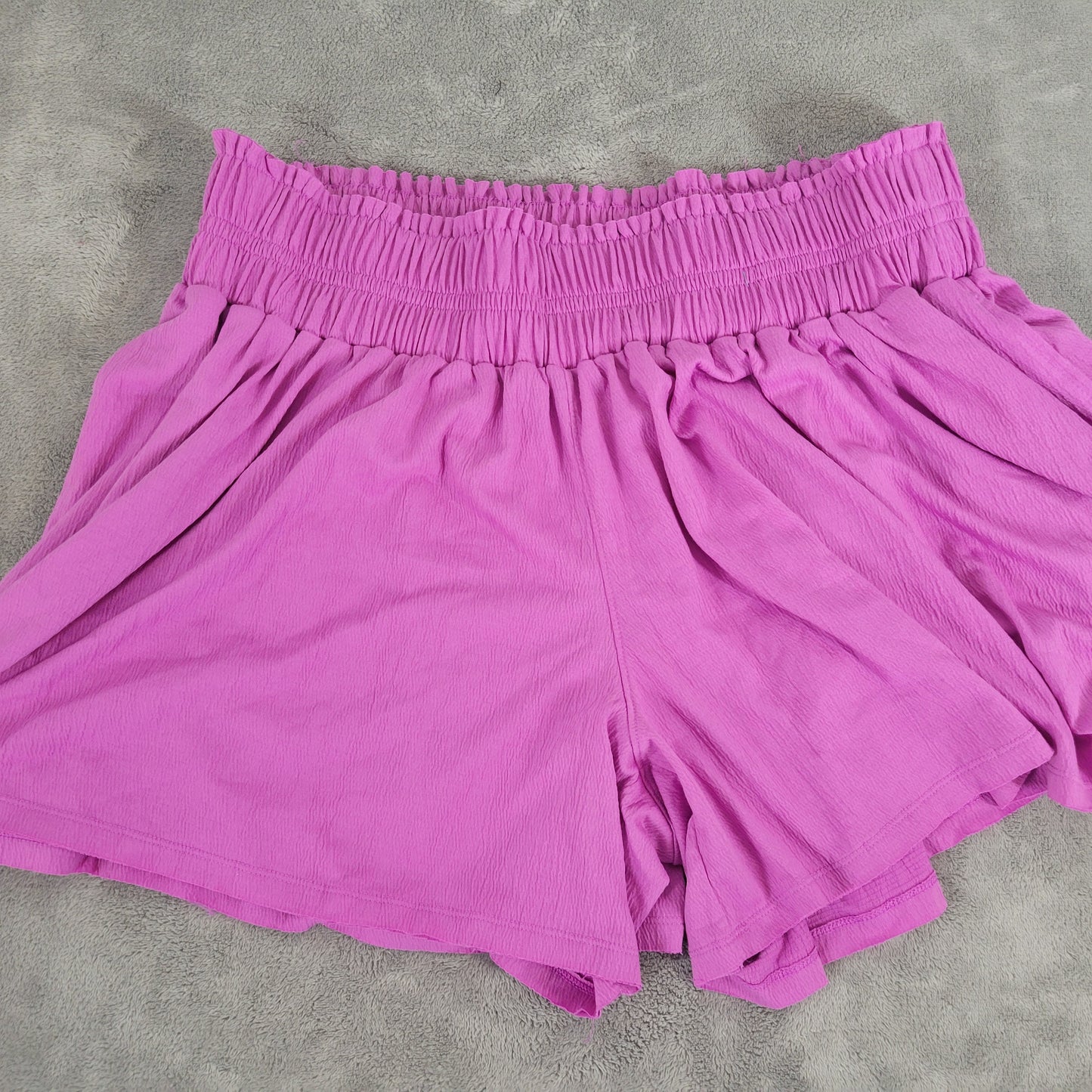 Terra & Sky Paperbag Shorts 1X Lavender Purple Elastic Stretch Pockets PUR63E