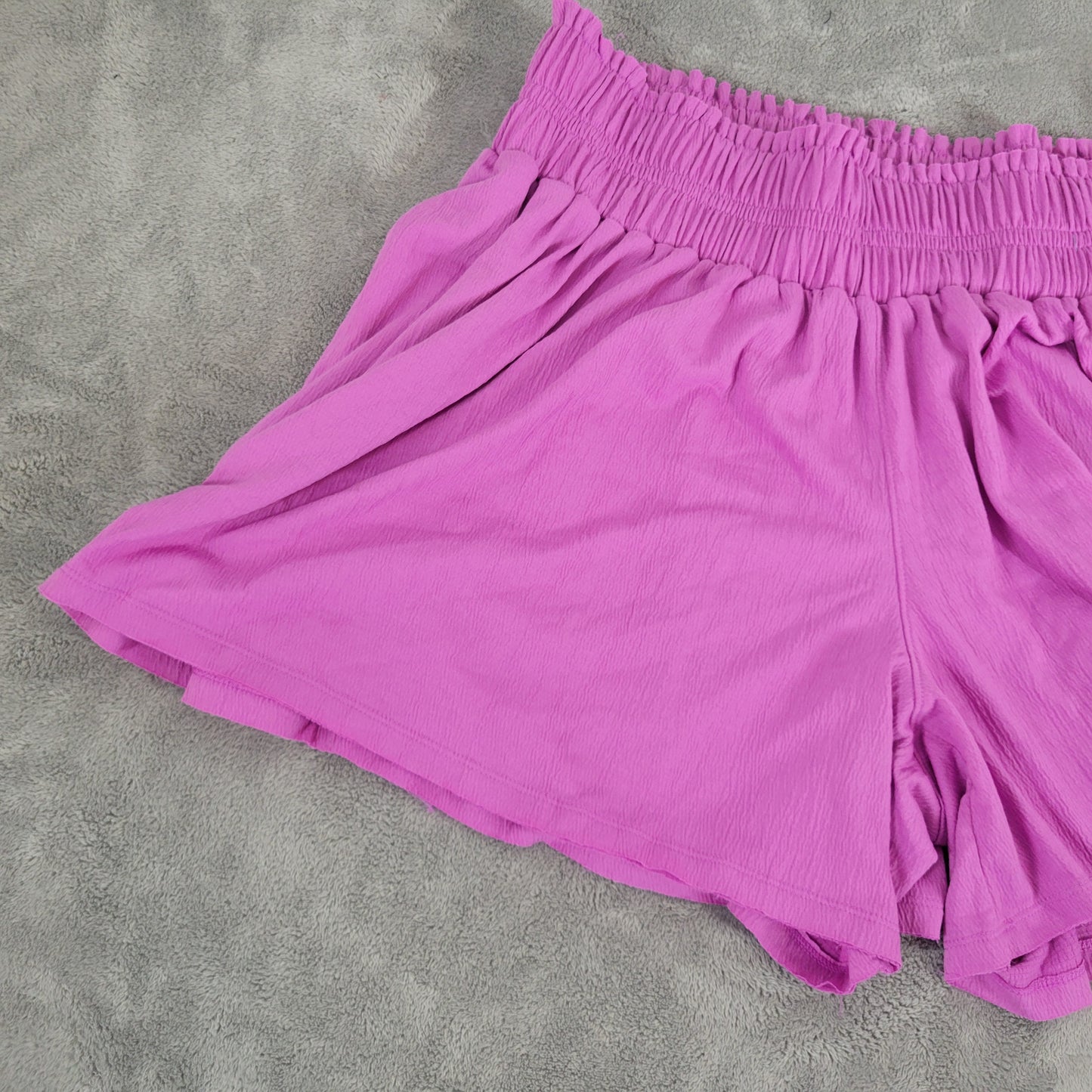 Terra & Sky Paperbag Shorts 1X Lavender Purple Elastic Stretch Pockets PUR63E