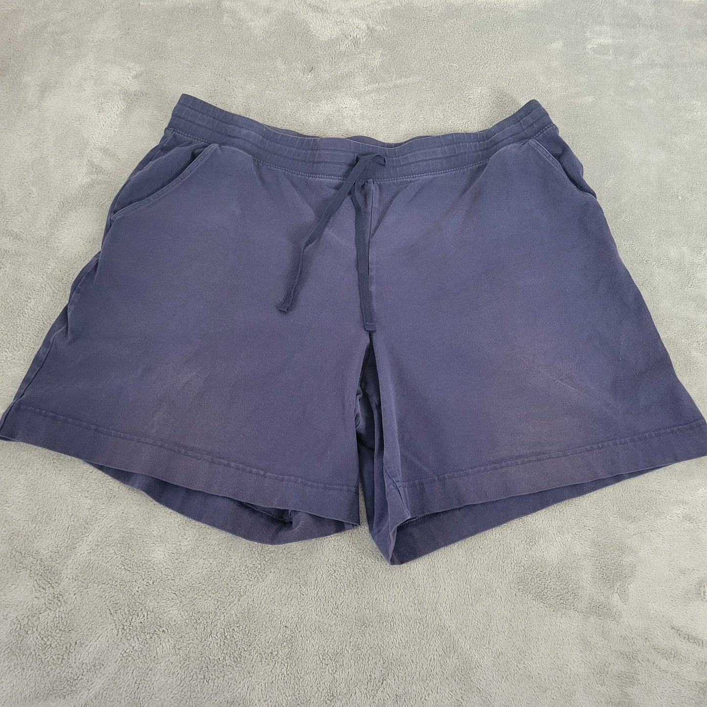 Karen Scott Shorts XL Blue Drawstring Cotton Blend Stretch 6" Inseam BLU15XE