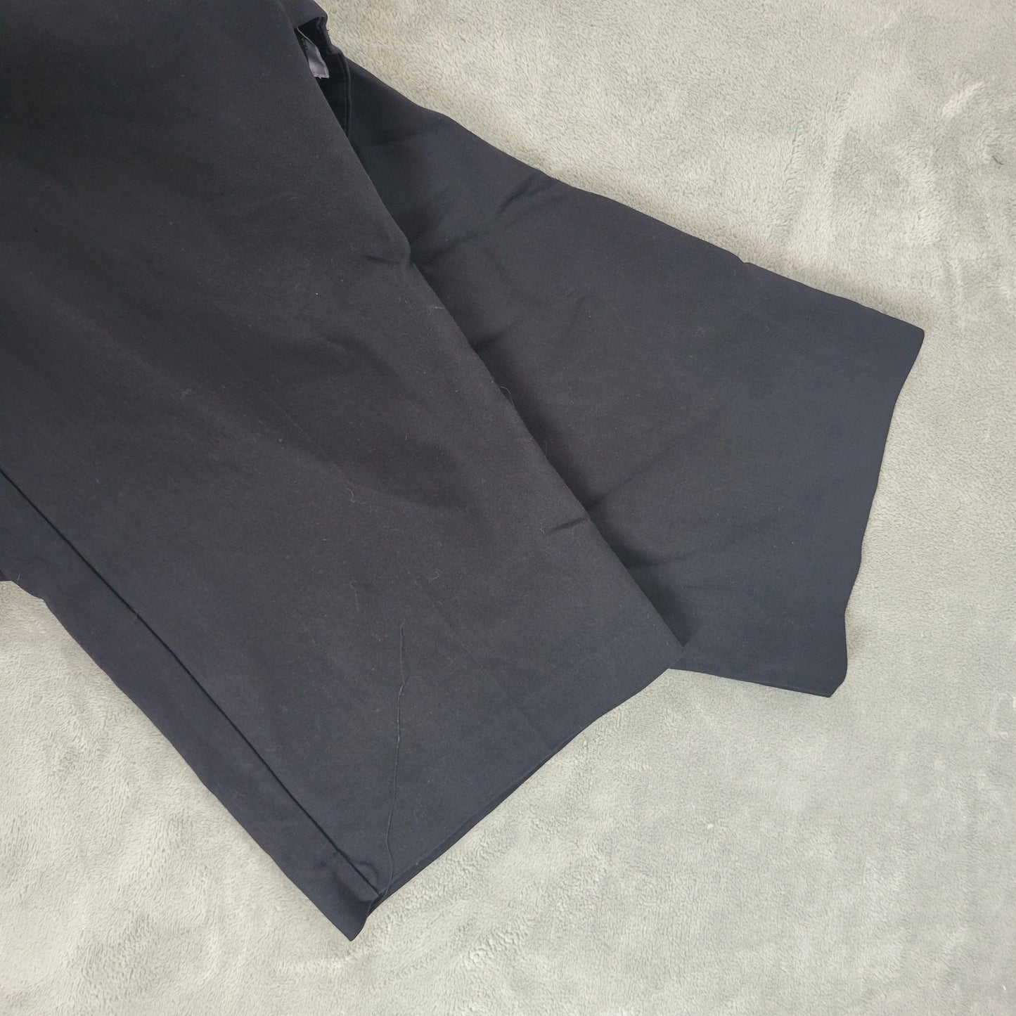 CJ Banks Pants 22WP Black Cropped Straight Leg Cotton Blend Elastic Waist BLA46E