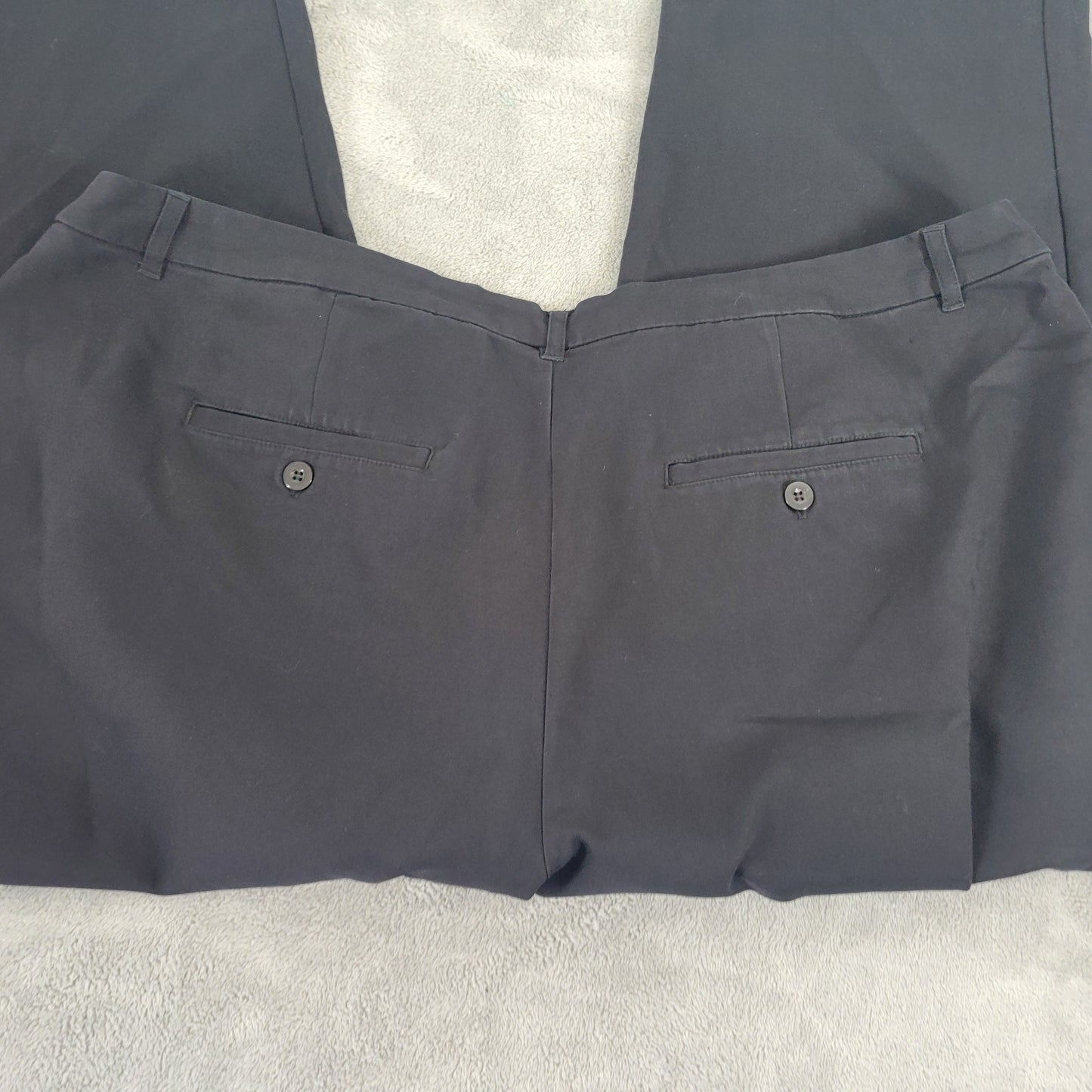 CJ Banks Pants 22WP Black Cropped Straight Leg Cotton Blend Elastic Waist BLA46E