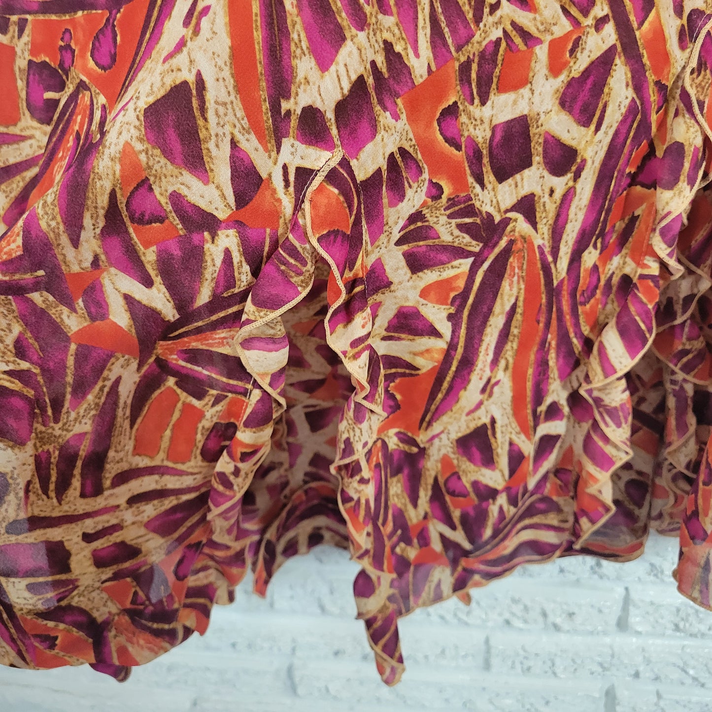 Ashley Stewart Geometric 20W Pencil Skirt Midi Multicolor Pull On Slit GEO33E