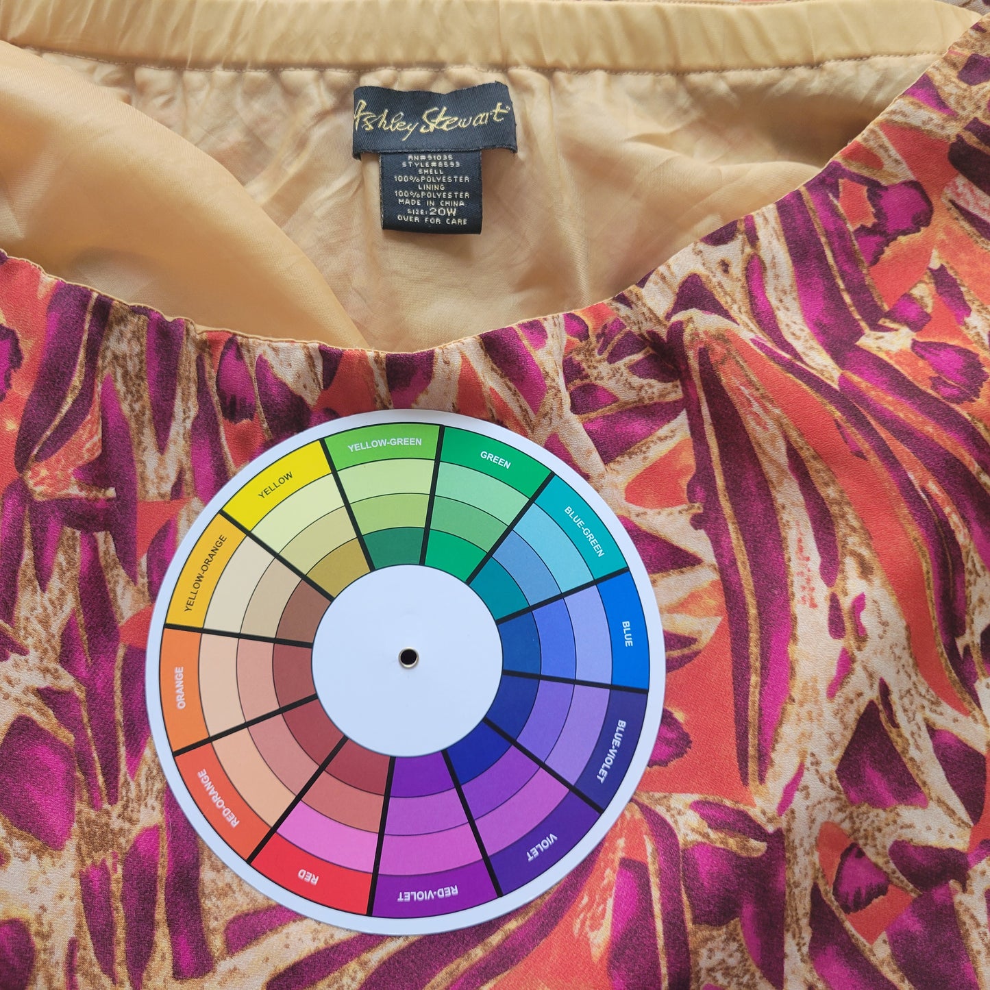 Ashley Stewart Geometric 20W Pencil Skirt Midi Multicolor Pull On Slit GEO33E