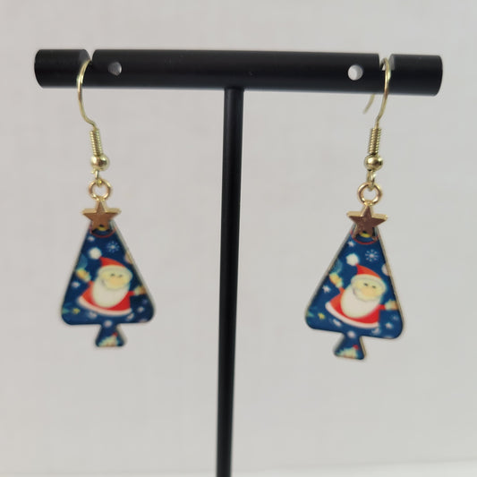 Colorful Christmas Tree Dangle Drop Earrings Women Holiday Jewelry Gift Fun E83E