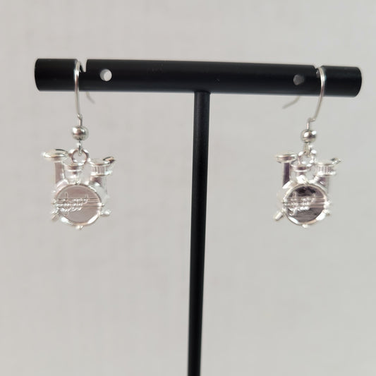 Women Drum Set Dangle Earrings Music Lover Percussion Jewelry Gift Unique E87E