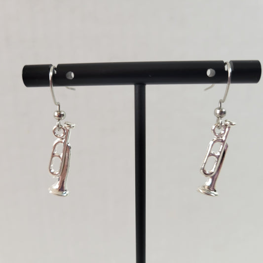 Women Trumpet Cornet Dangle Earrings Music Lover Drop Jewelry Horn Player E89E