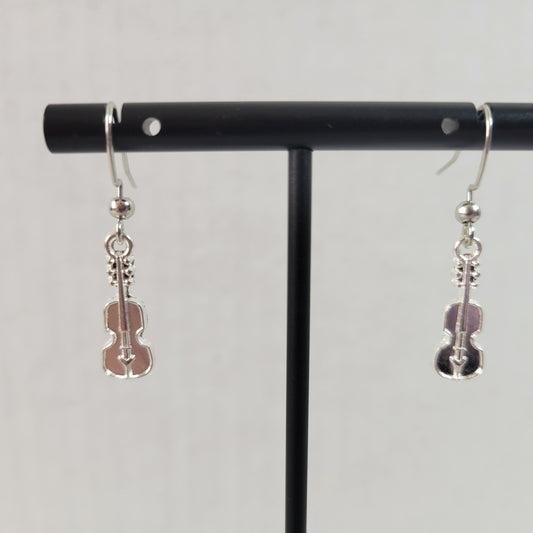 Women Violin Fiddle Dangle Earrings Music Lover Drop Jewelry Musician Gift E95E