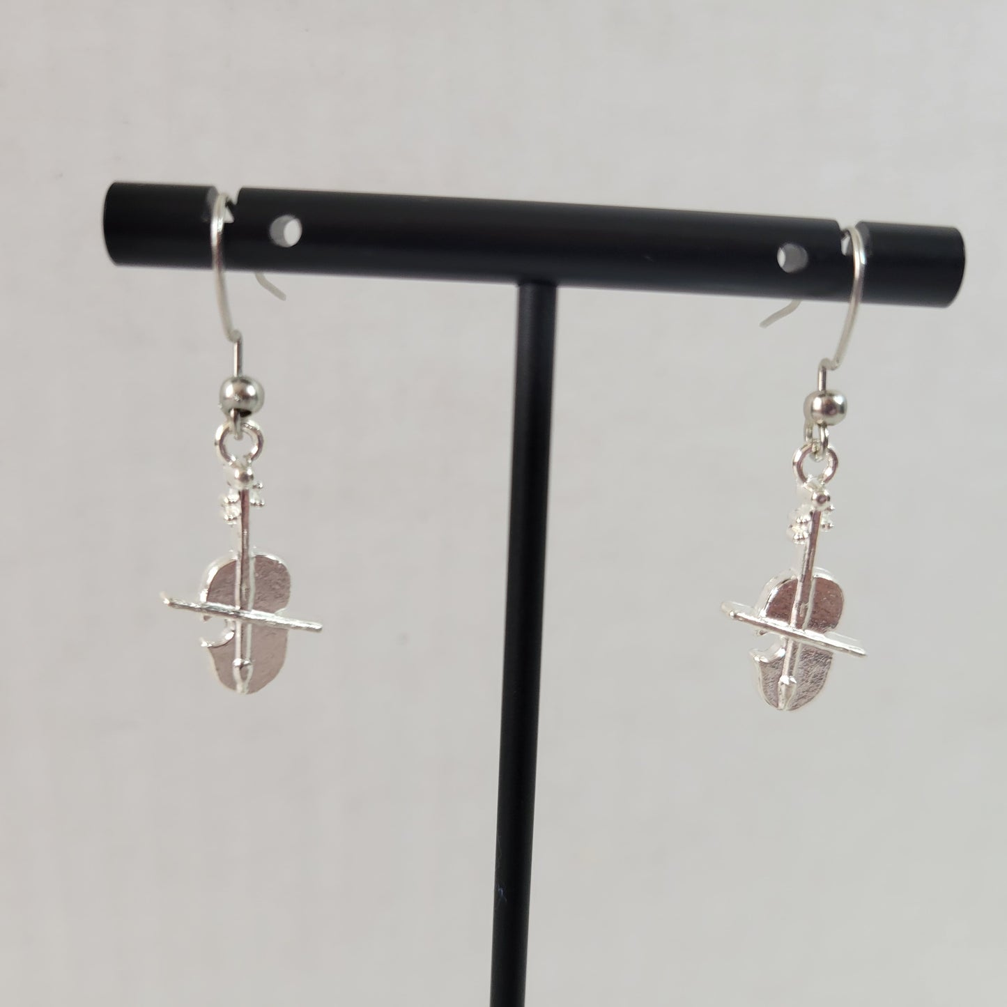 Women Viola Dangle Earrings Silver Tone Alloy Music Lover Orchestra Music E96E