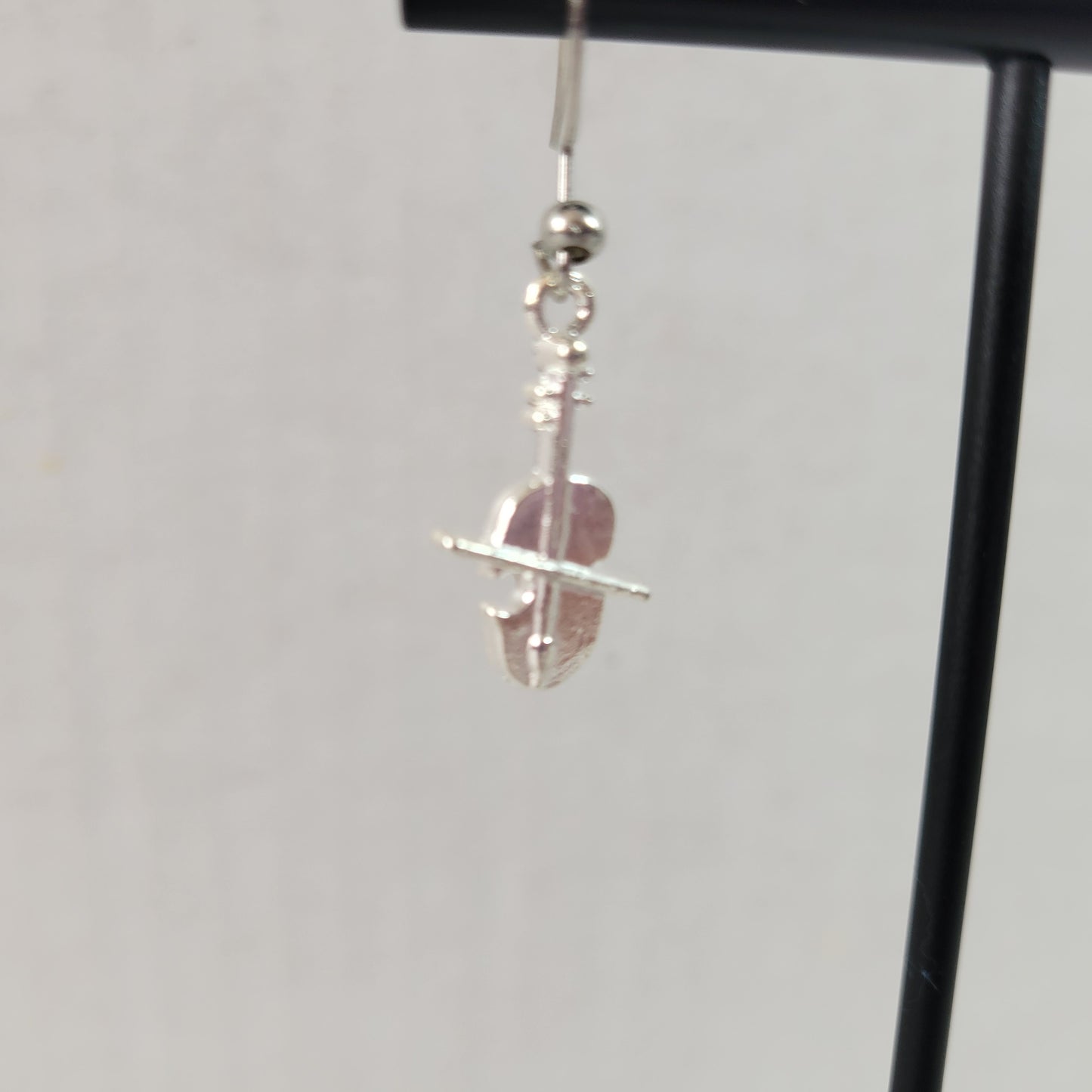 Women Viola Dangle Earrings Silver Tone Alloy Music Lover Orchestra Music E96E