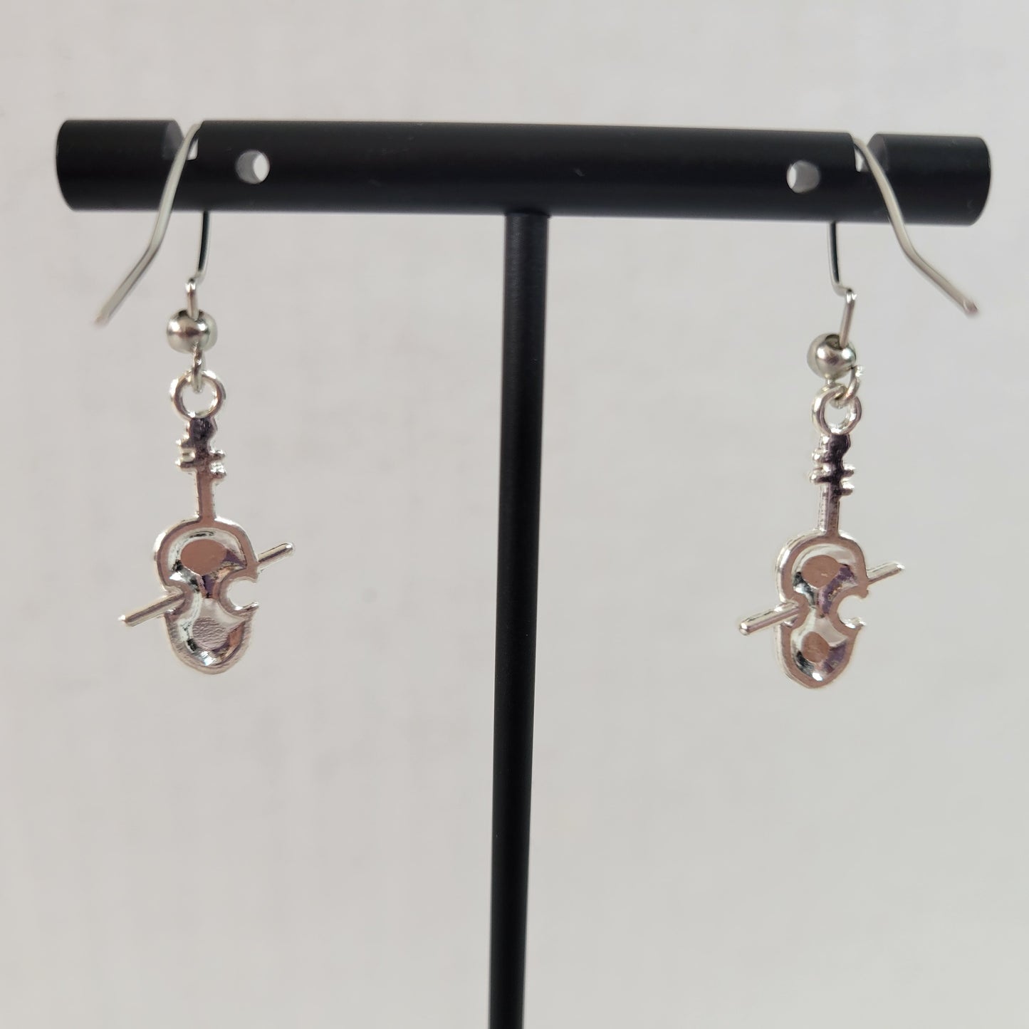 Women Viola Dangle Earrings Silver Tone Alloy Music Lover Orchestra Music E96E