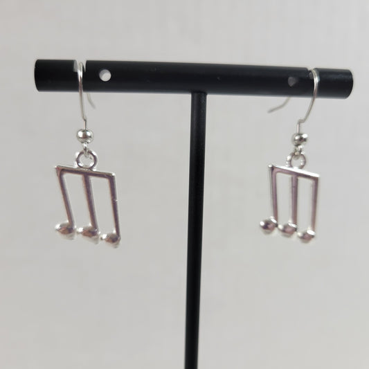 Music Notes Womens Dangle Drop Earrings Silver Tone Alloy Musical Theme E103E