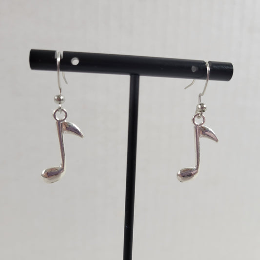 Music Notes Womens Dangle Drop Earrings Silver Tone Alloy Musical Charm E104E