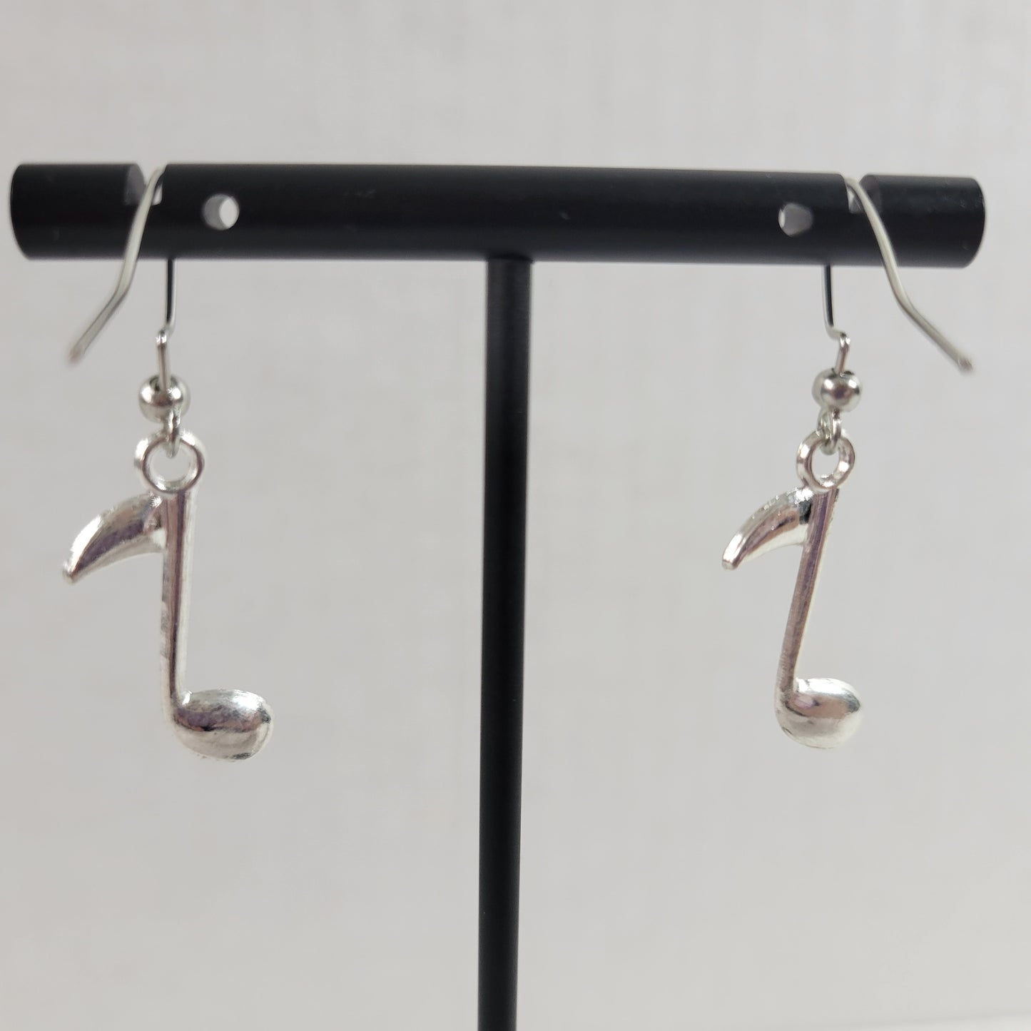 Music Notes Womens Dangle Drop Earrings Silver Tone Alloy Musical Charm E104E