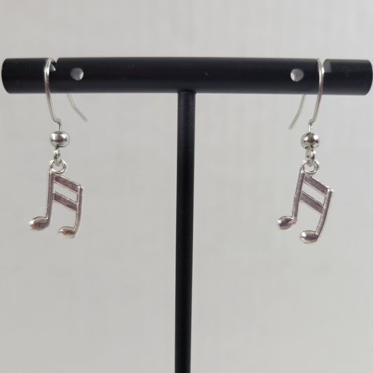 Music Notes Womens Dangle Drop Earrings Silver Tone Alloy Musical Fashion E105E