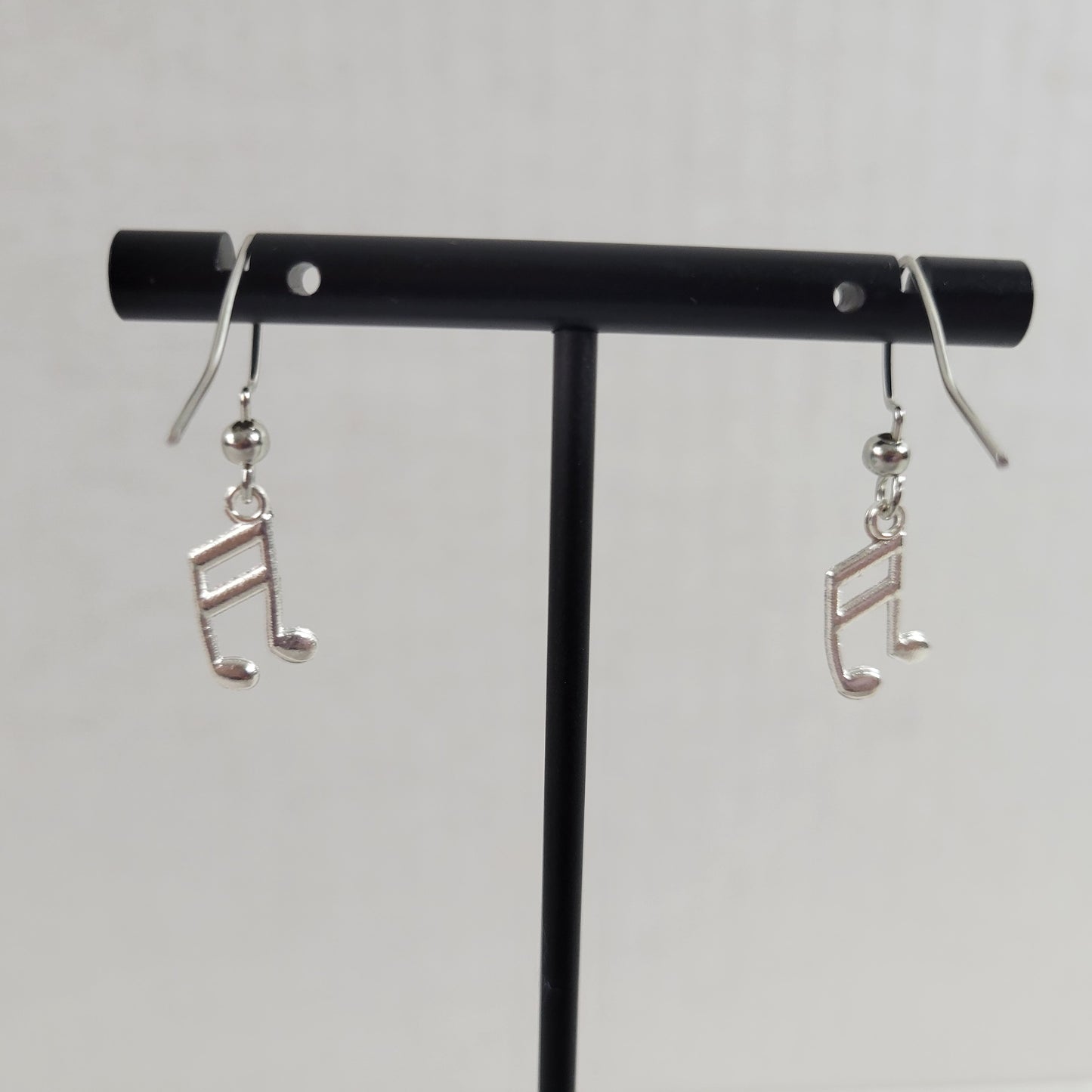 Music Notes Womens Dangle Drop Earrings Silver Tone Alloy Musical Fashion E105E
