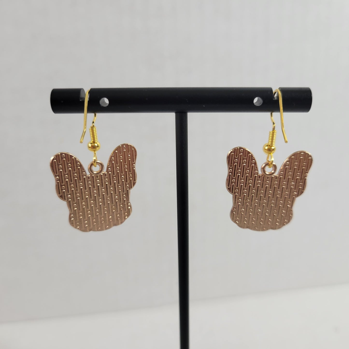 White French Bulldog Enamel Dangle Earrings Cute Frenchie Dog Gift E130E
