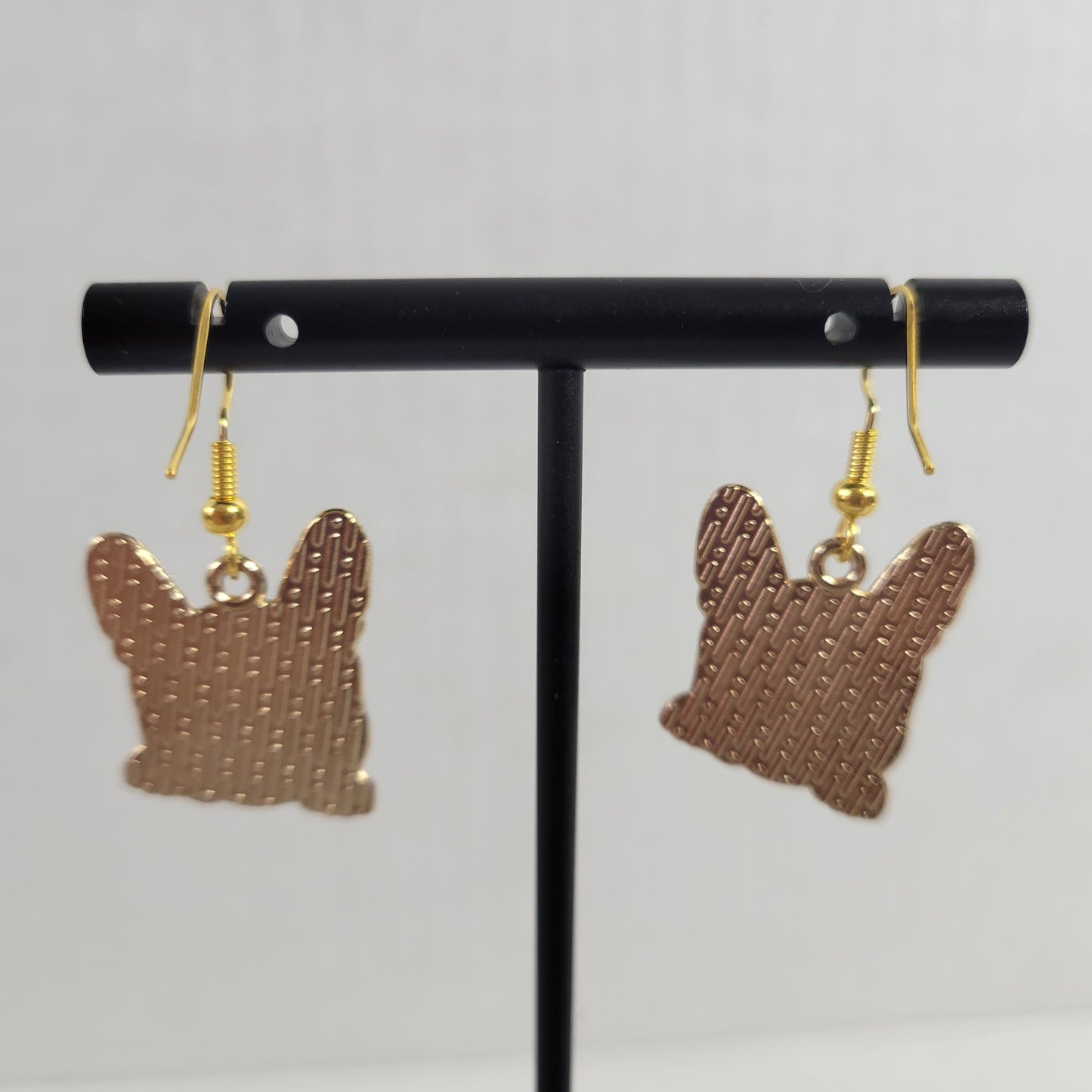 French Bulldog Enamel Dangle Earrings Cute Frenchie Dog Lover Gift E29E
