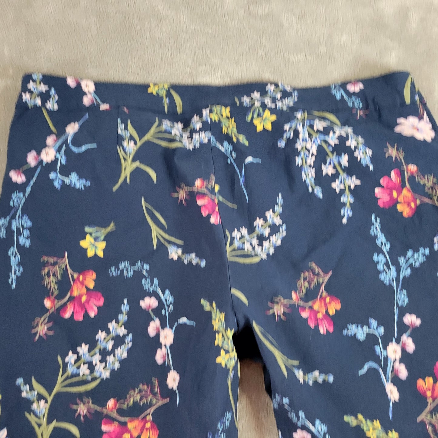 Time & Tru Shorts XXL 2X Blue Floral Pull On Elastic Waist 9" Inseam FLO71E