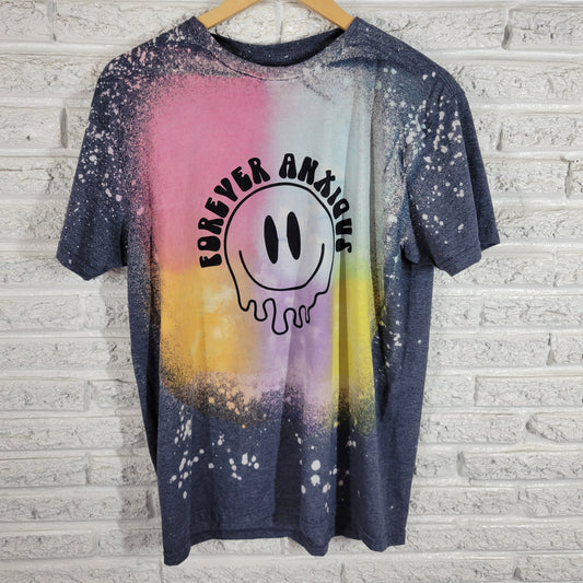 Forever Anxious Women's XL T-Shirt Paint Splatter Cotton Crew Neck NOV22XE
